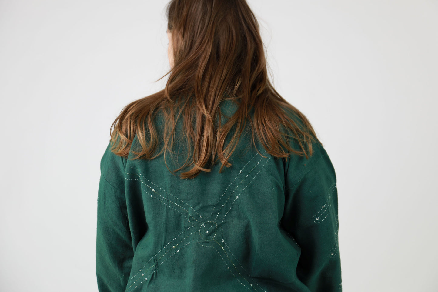 Hand Embroidered Jacket Emerald Green