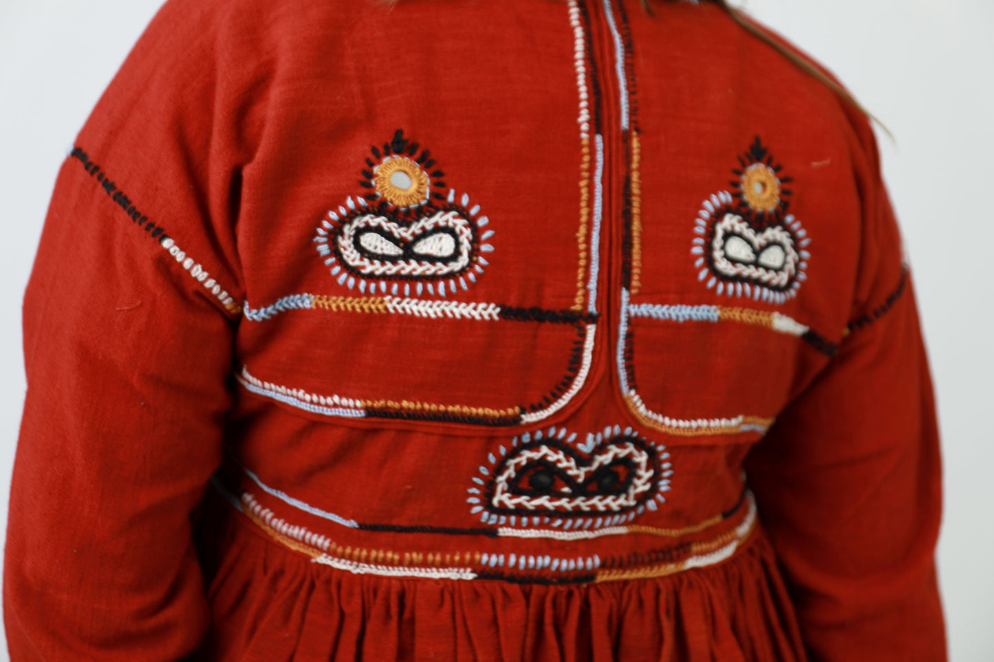 Red Hand Embroidered Kediya Jacket