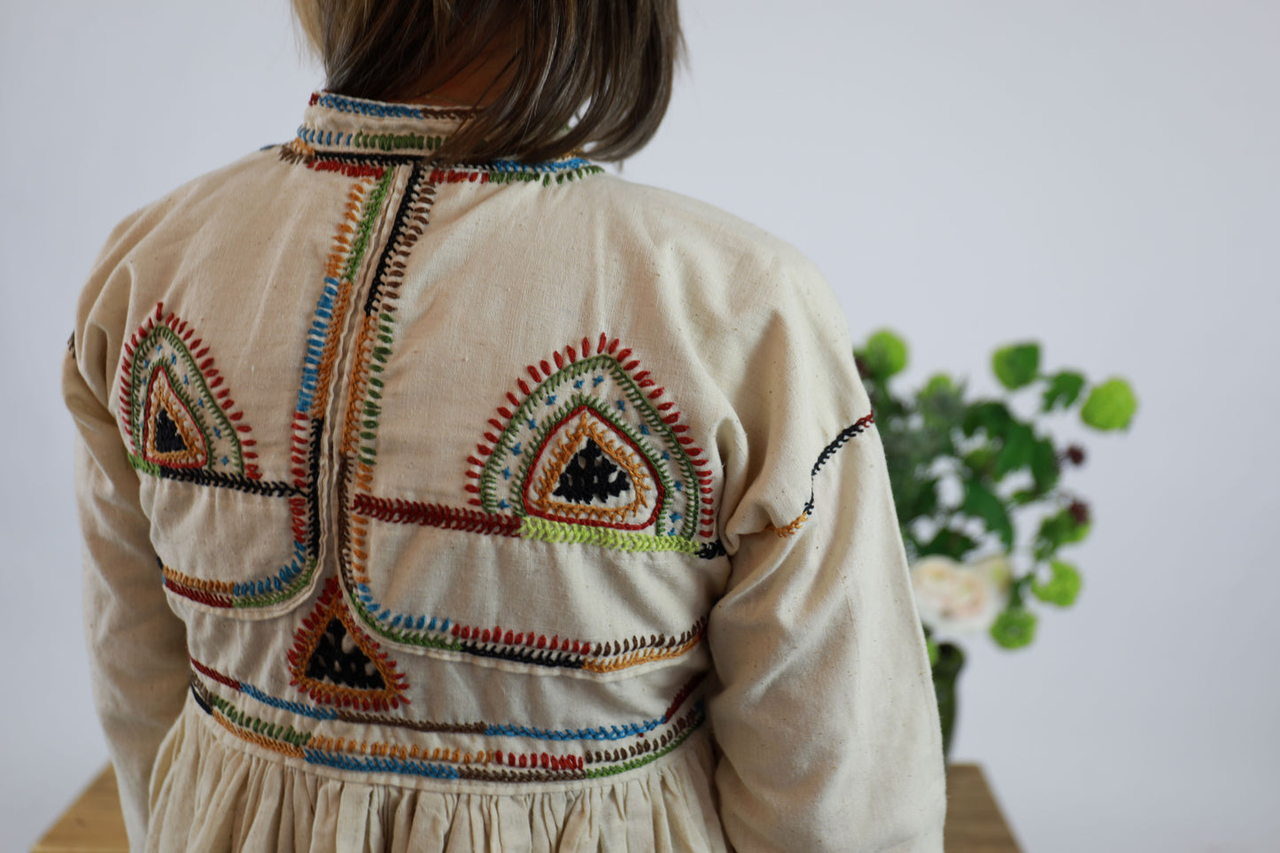 Natural Cream Hand Embroidered Kediya Jacket