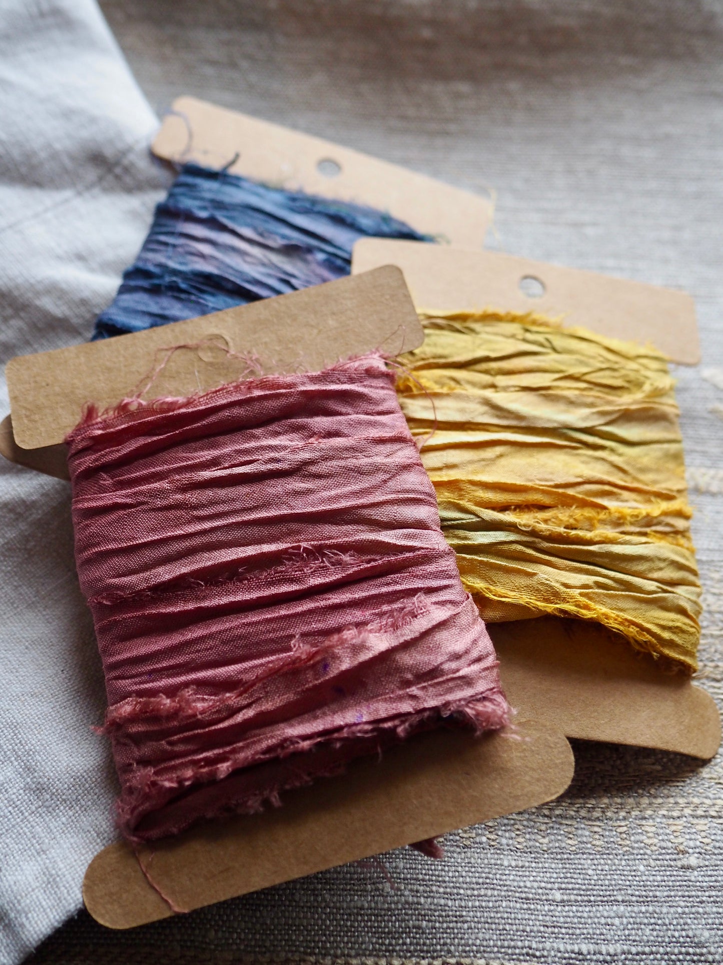 Pastel Yellow Recycled Sari Silk Ribbon