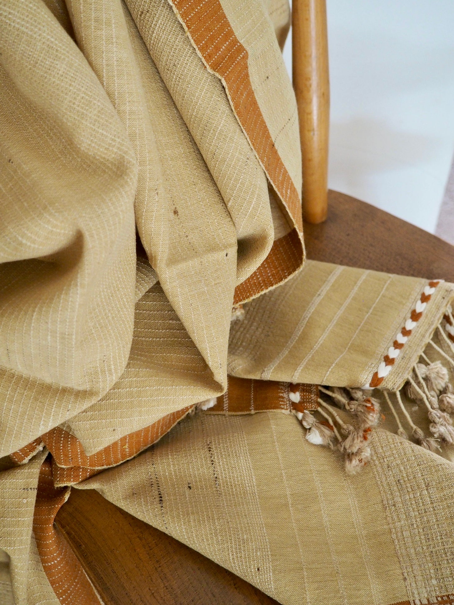 Butter Cream Handloomed Cotton and Silk Throw