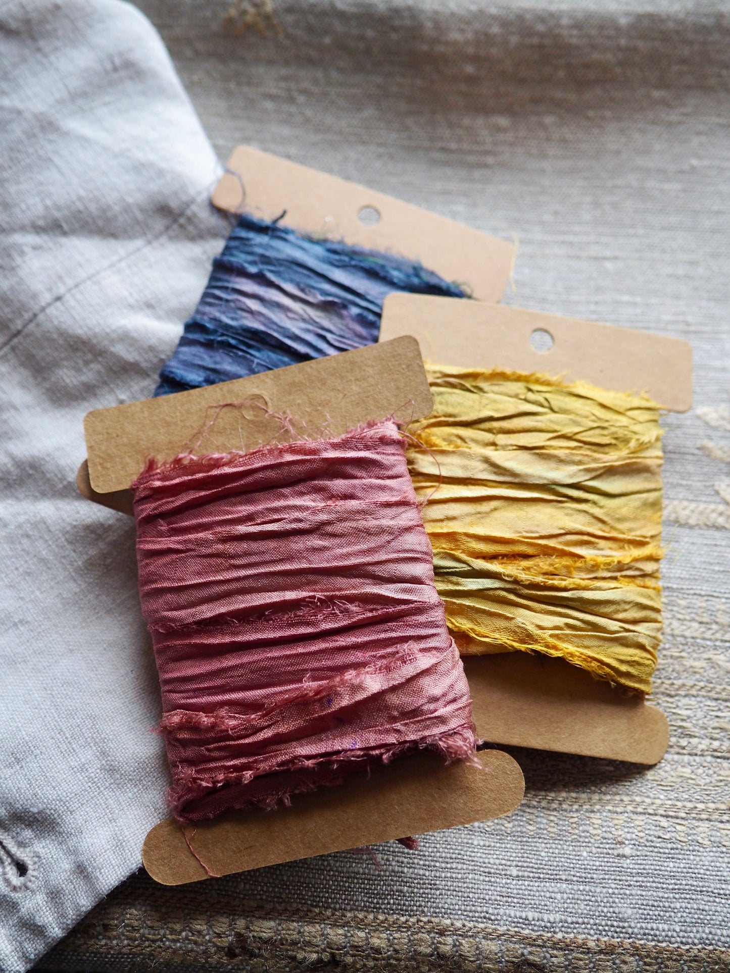 Blush Pink Recycled Sari Silk Ribbon