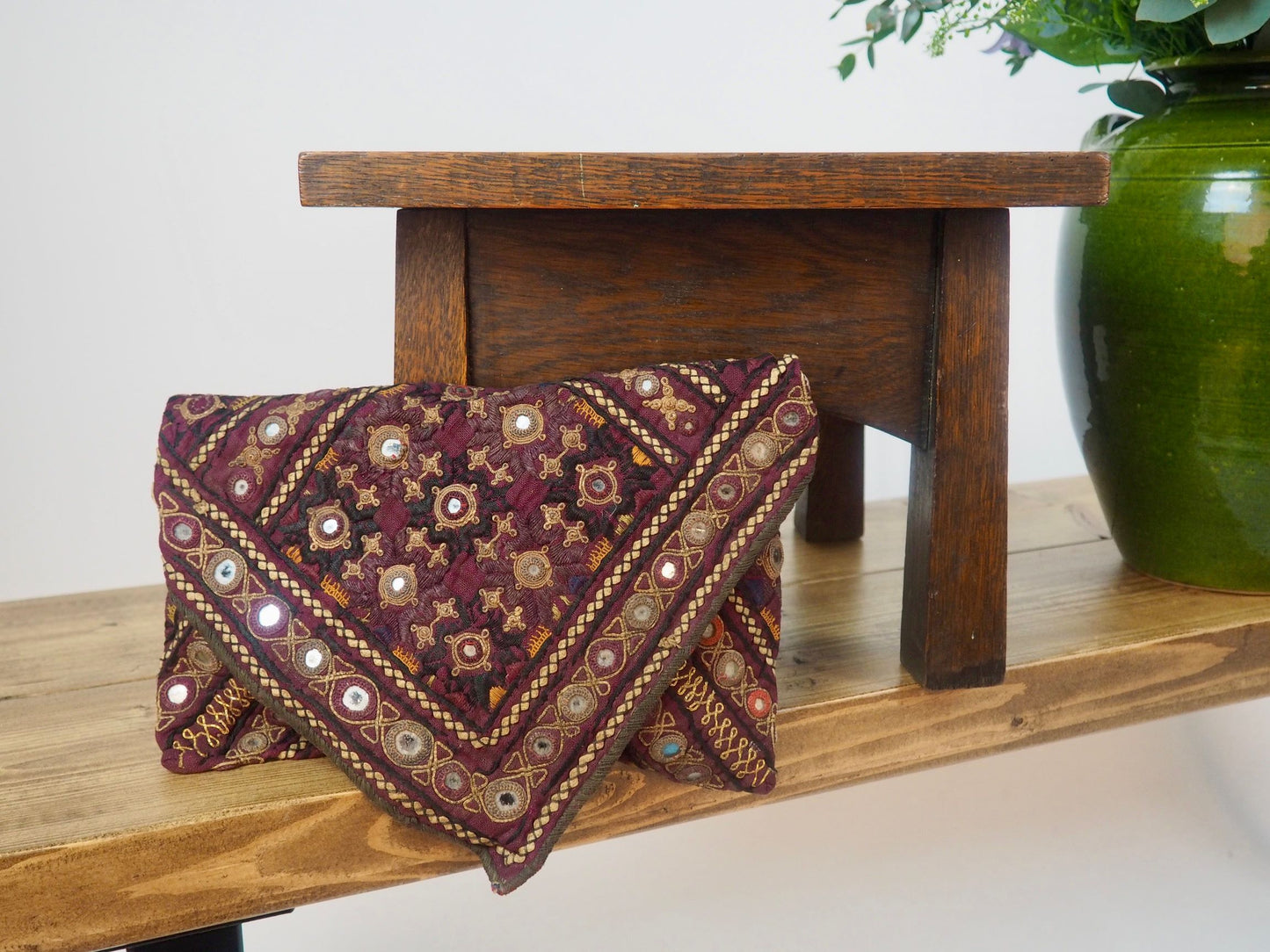 Purple Mirrorwork Dowry Bag