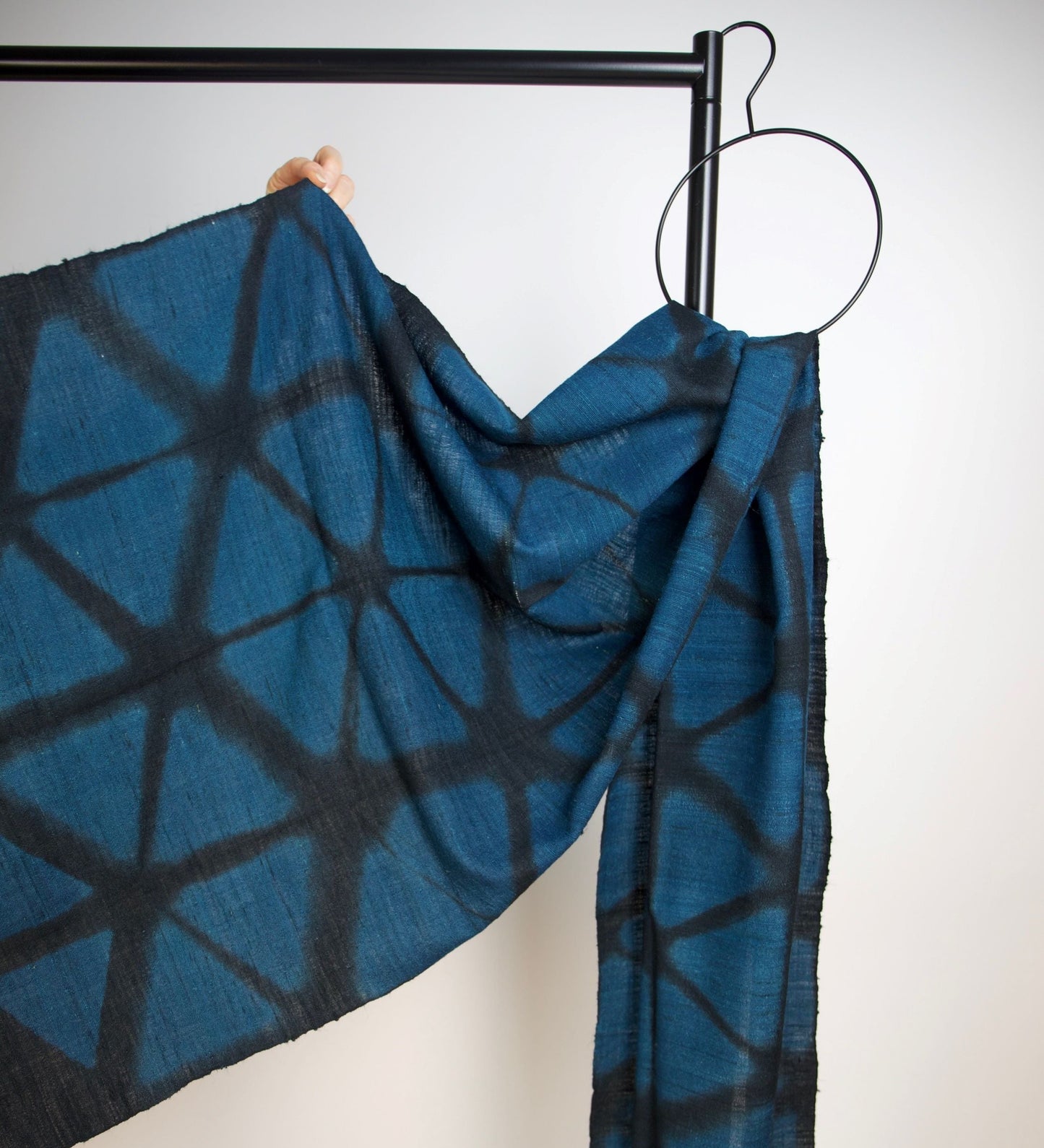 Indigo Clamp Dye Scarf