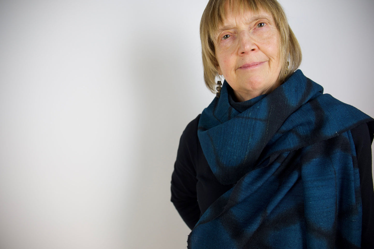 Indigo Clamp Dye Scarf