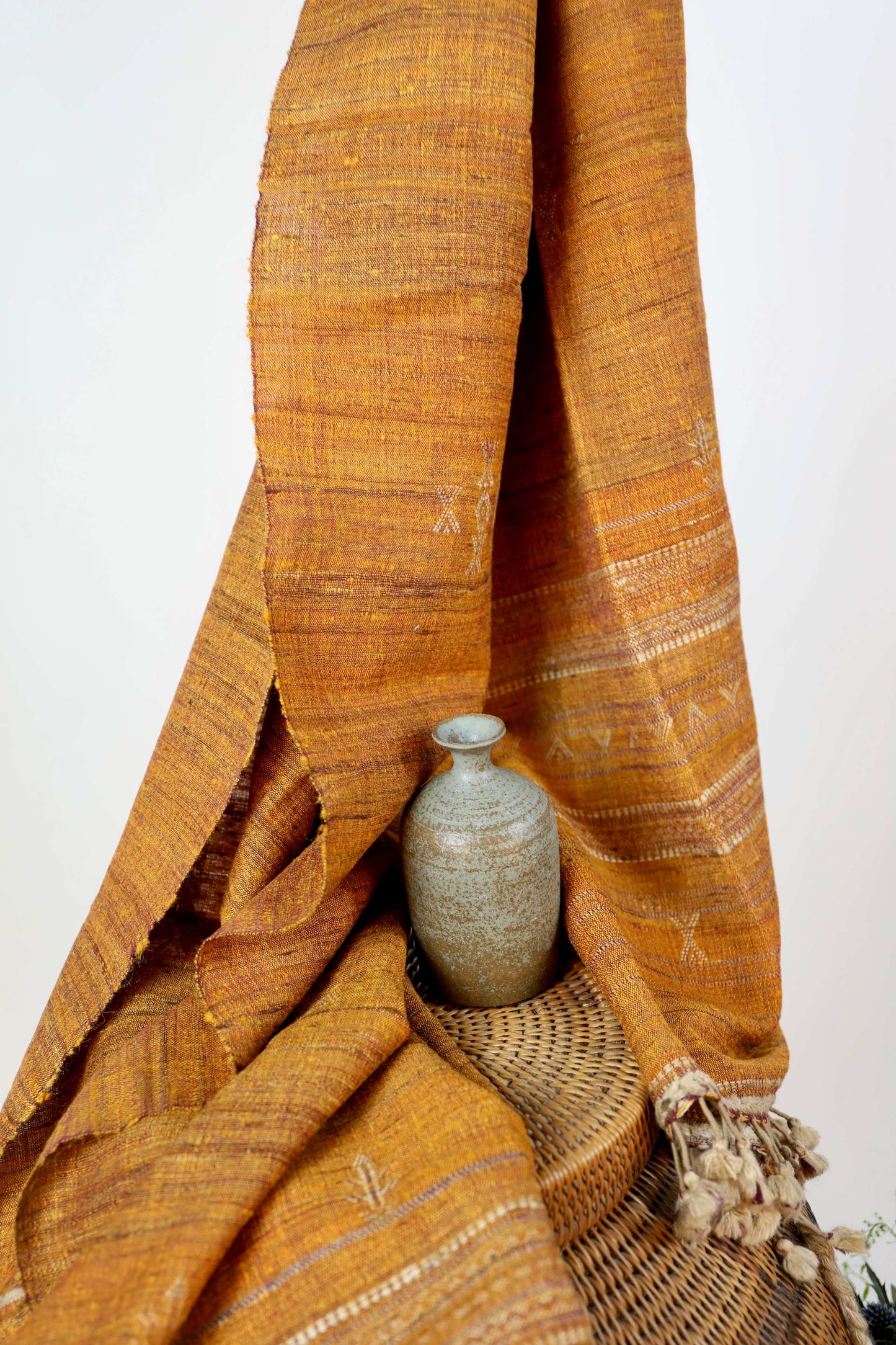 Burnt Orange Handloom Kutch Scarf