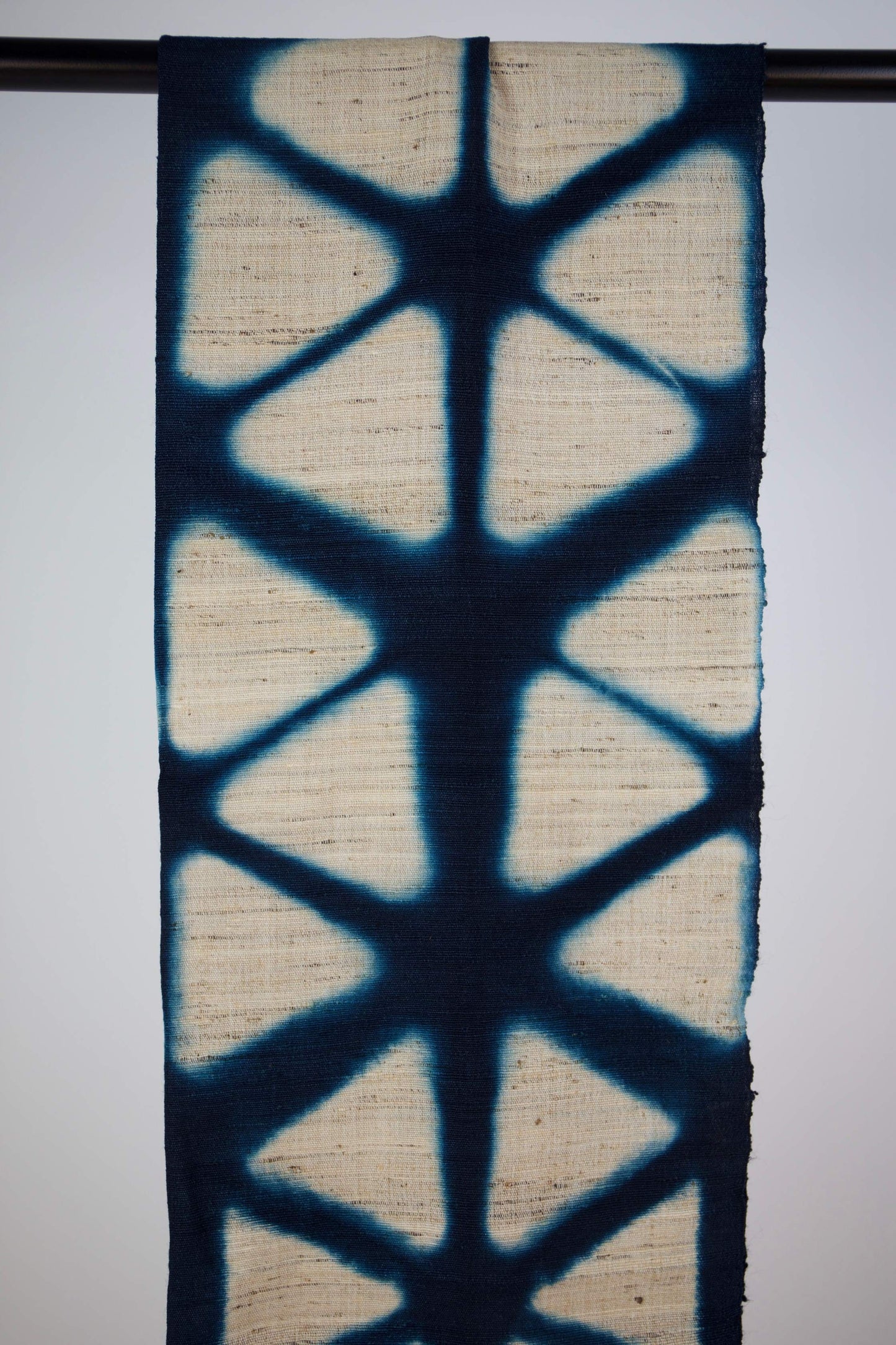 Indigo and White Clamp Dye Scarf