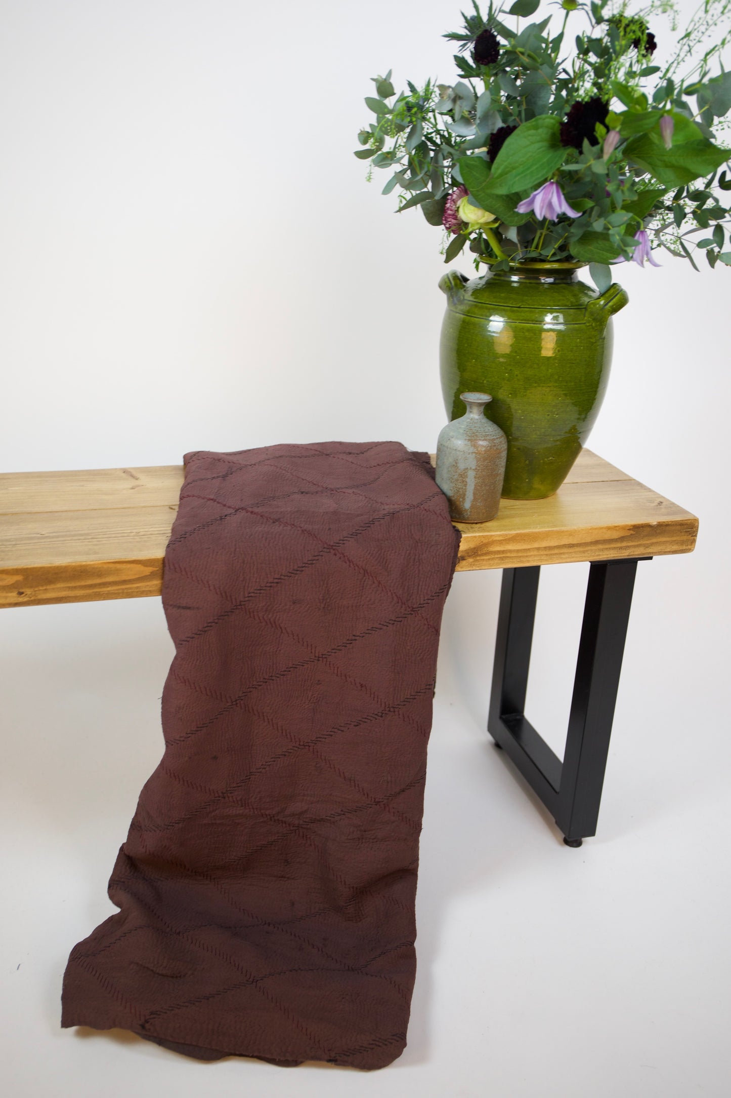 Vintage Overdyed Purple Kantha Quilt
