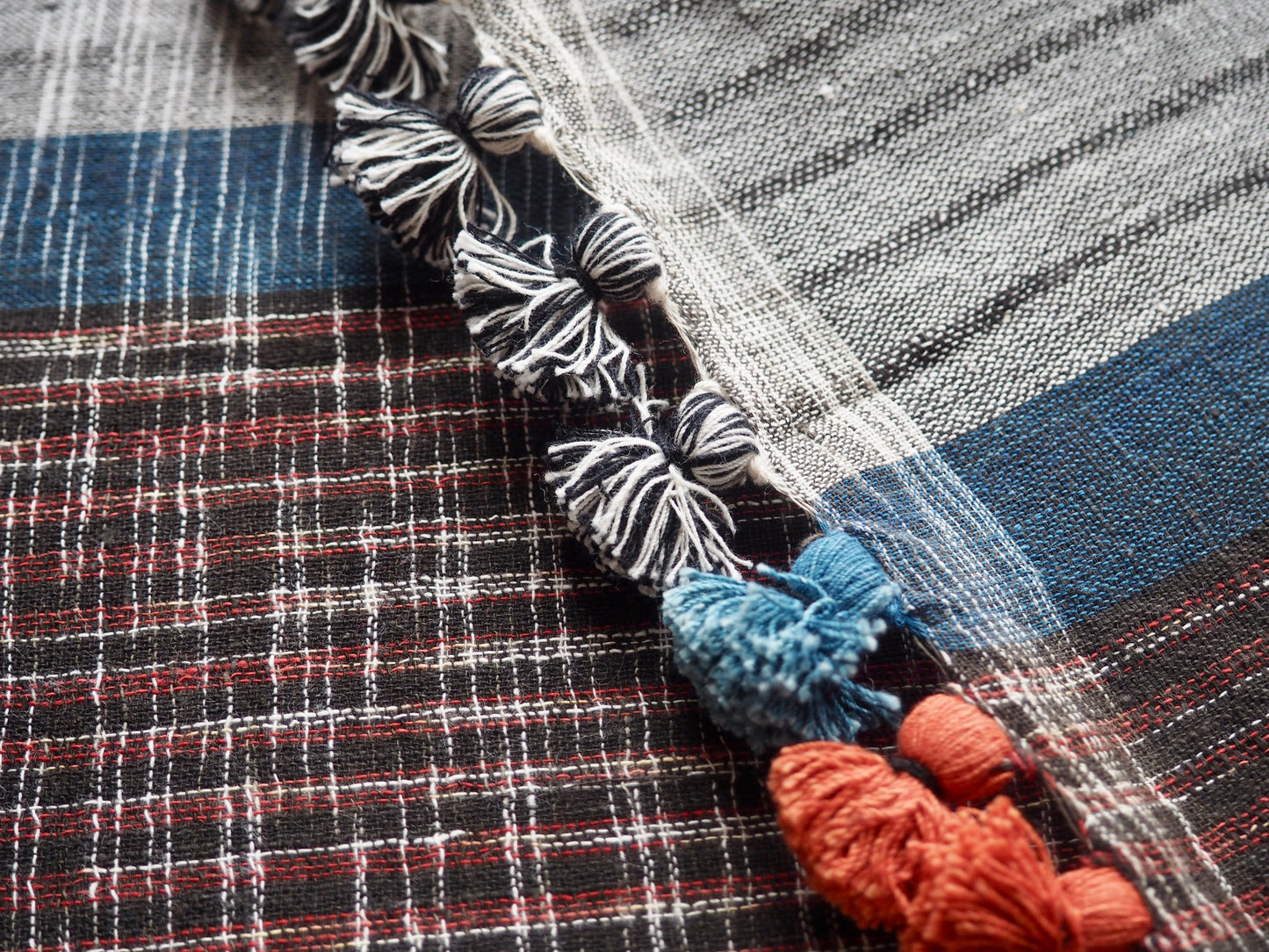 Maider Indigo - The Madder and Indigo Check Scarf