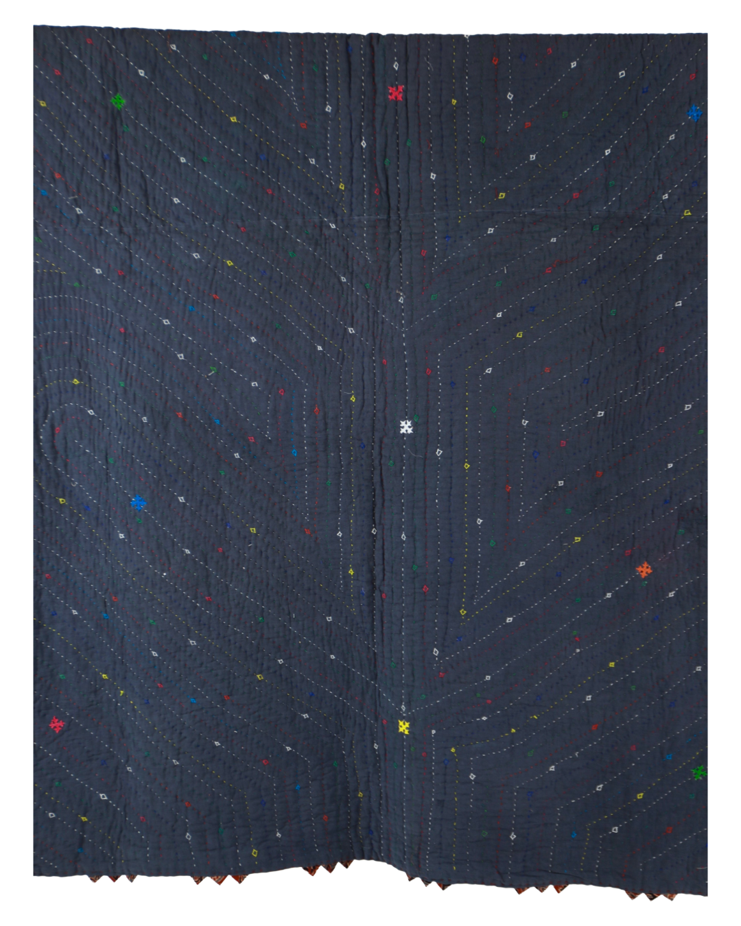 Indigo Kala Cotton Rabari Embroidered Quilt