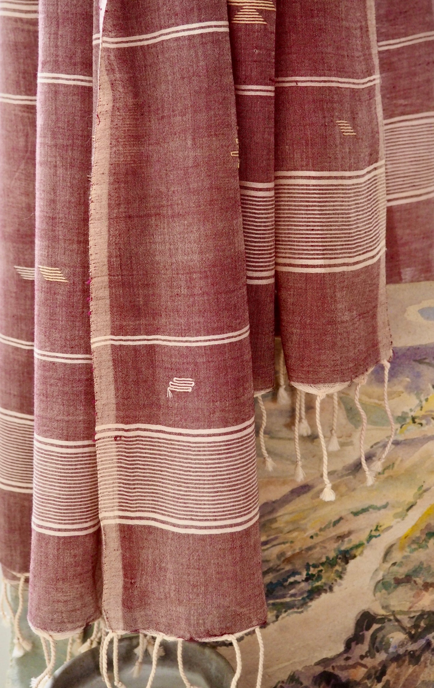 Plum Jamdani Scarf
