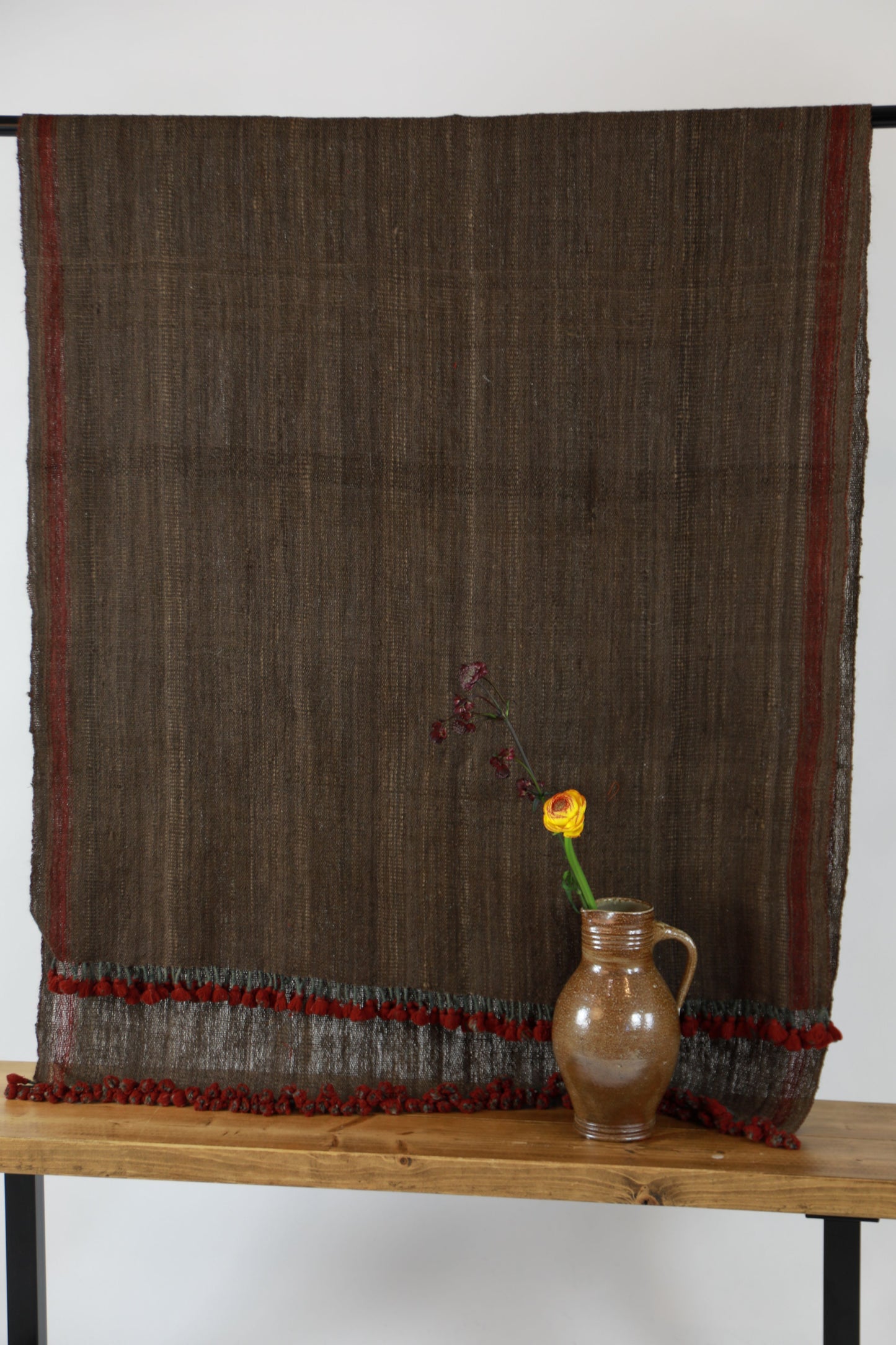 Walnut and Pomegranate Shamji Siju Vankar Woven Wool Throw