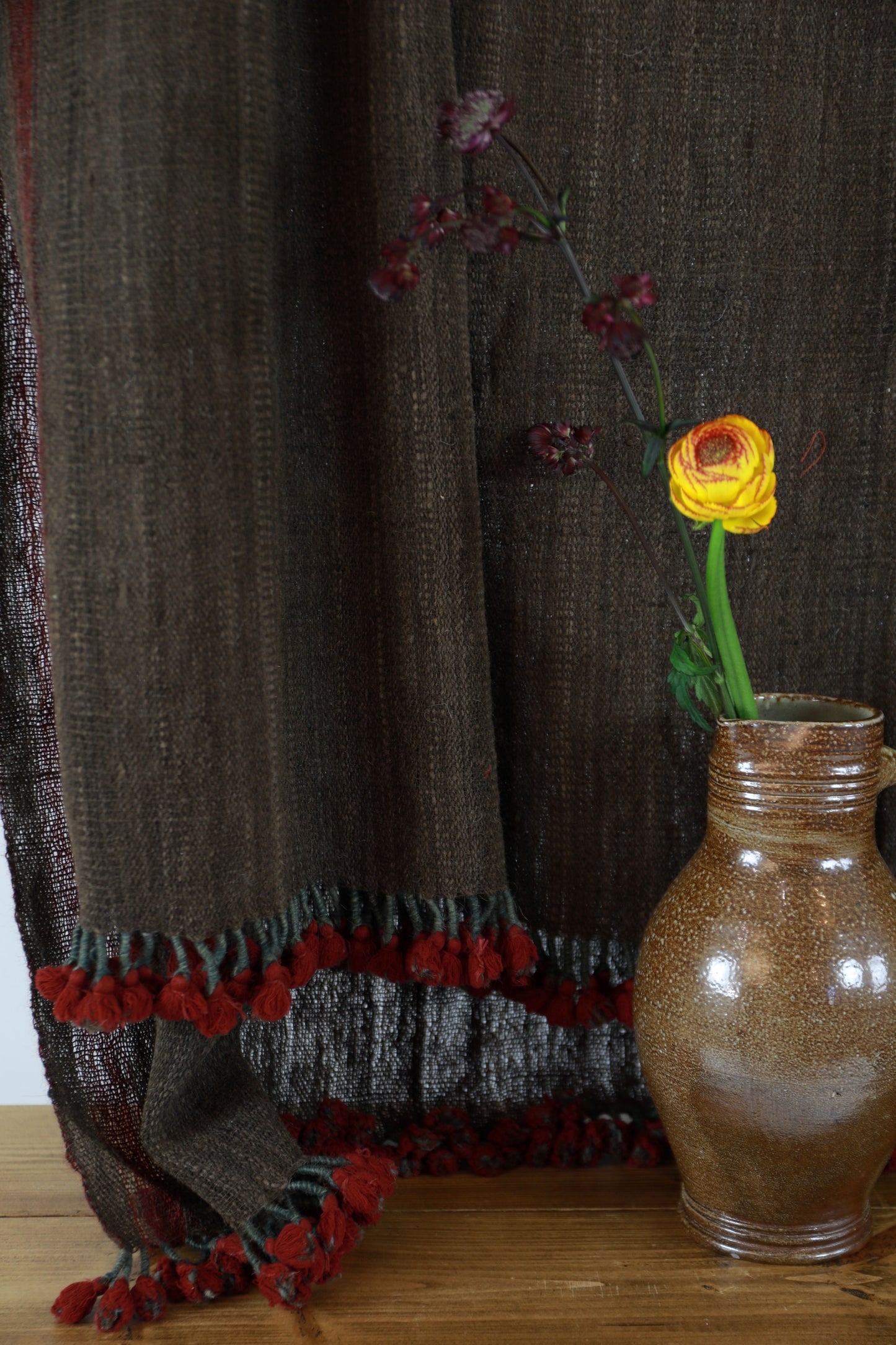 Walnut and Pomegranate Shamji Siju Vankar Woven Wool Throw