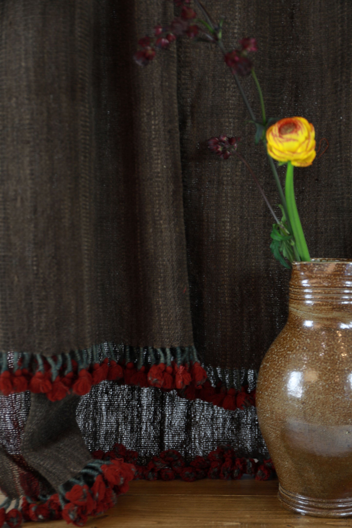 Walnut and Pomegranate Shamji Siju Vankar Woven Wool Throw