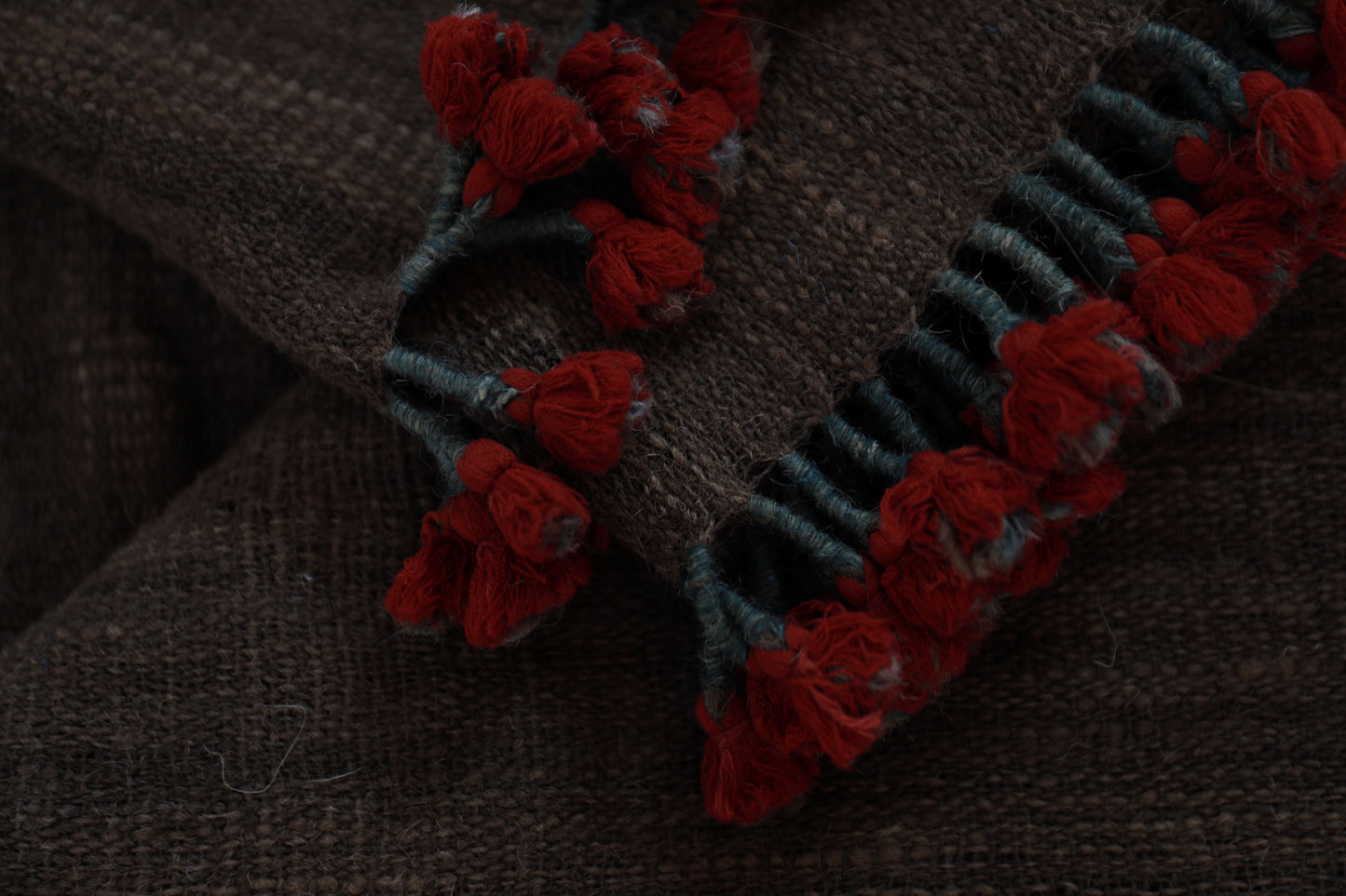 Walnut and Pomegranate Shamji Siju Vankar Woven Wool Throw