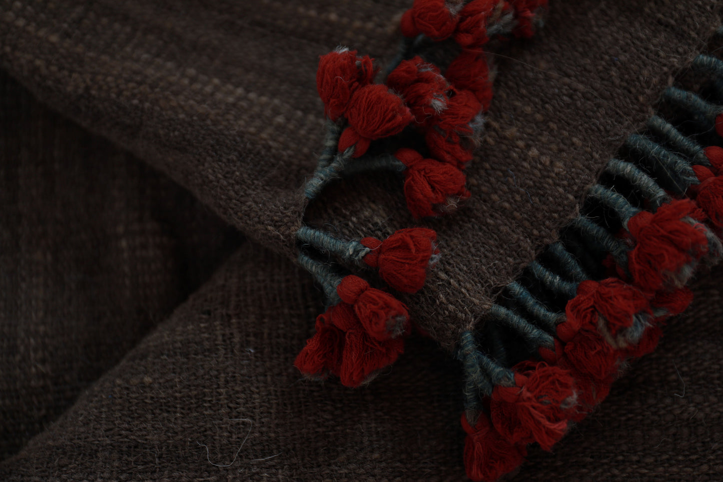 Walnut and Pomegranate Shamji Siju Vankar Woven Wool Throw