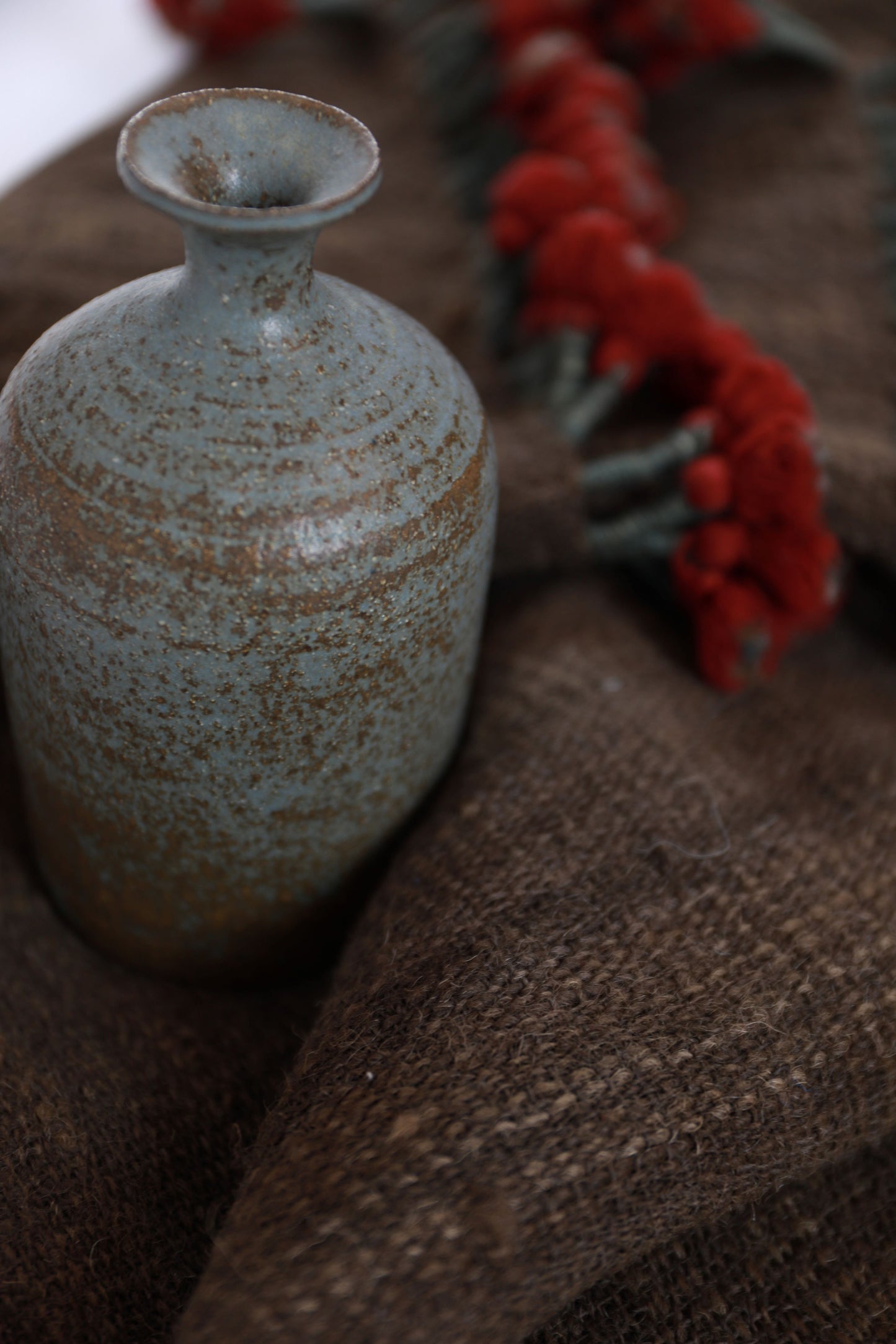 Walnut and Pomegranate Shamji Siju Vankar Woven Wool Throw