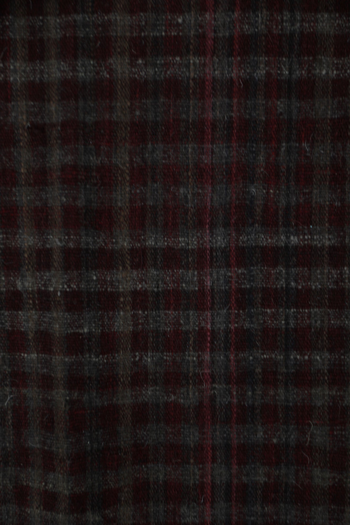 Purple and Walnut Chequered Shamji Siju Vankar Woven Wool Throw