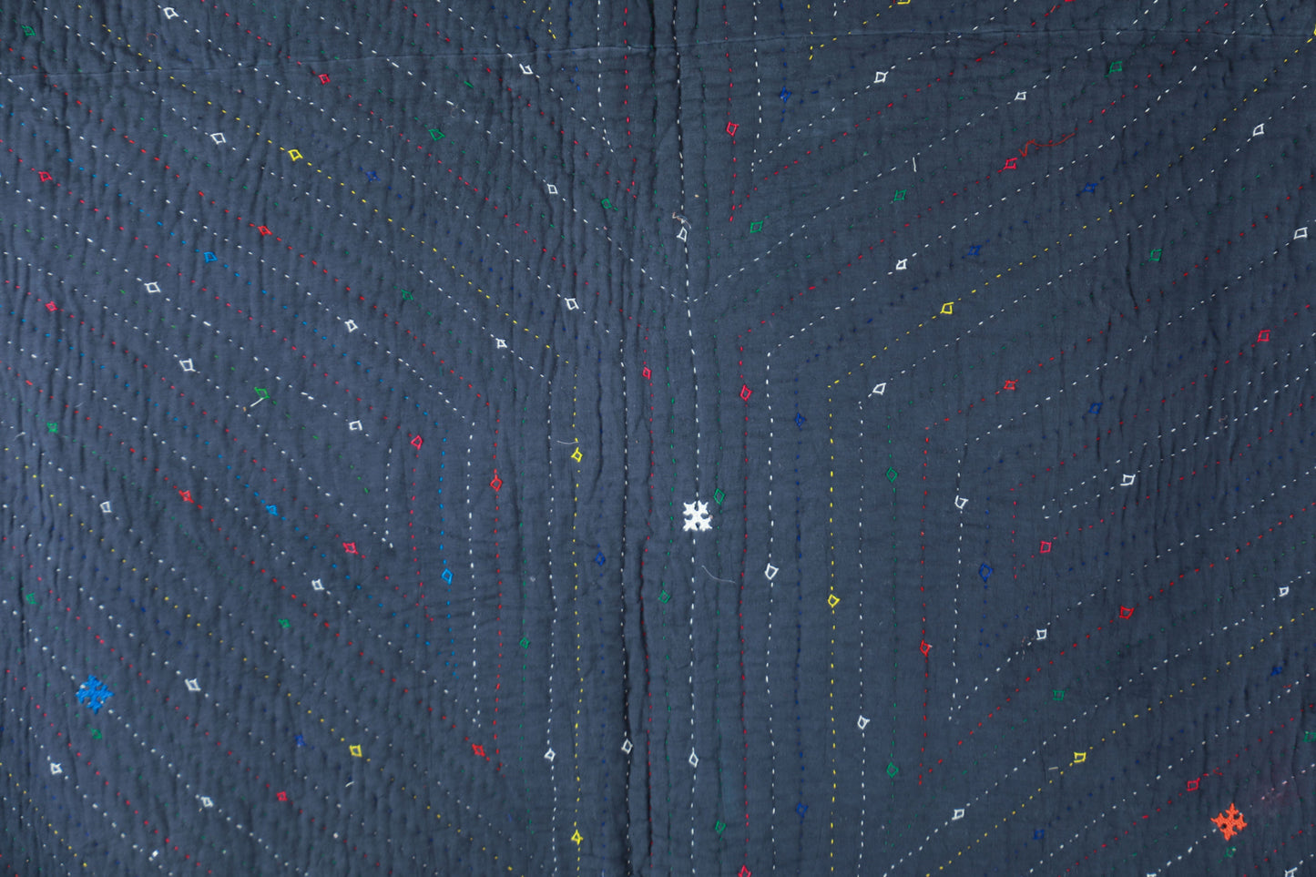 Indigo Kala Cotton Rabari Embroidered Quilt
