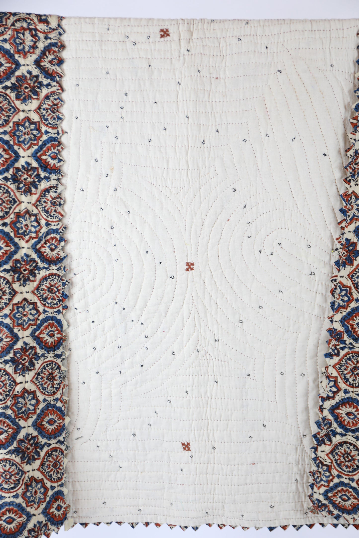 Natural Cream Kala Cotton Rabari Embroidered Quilt