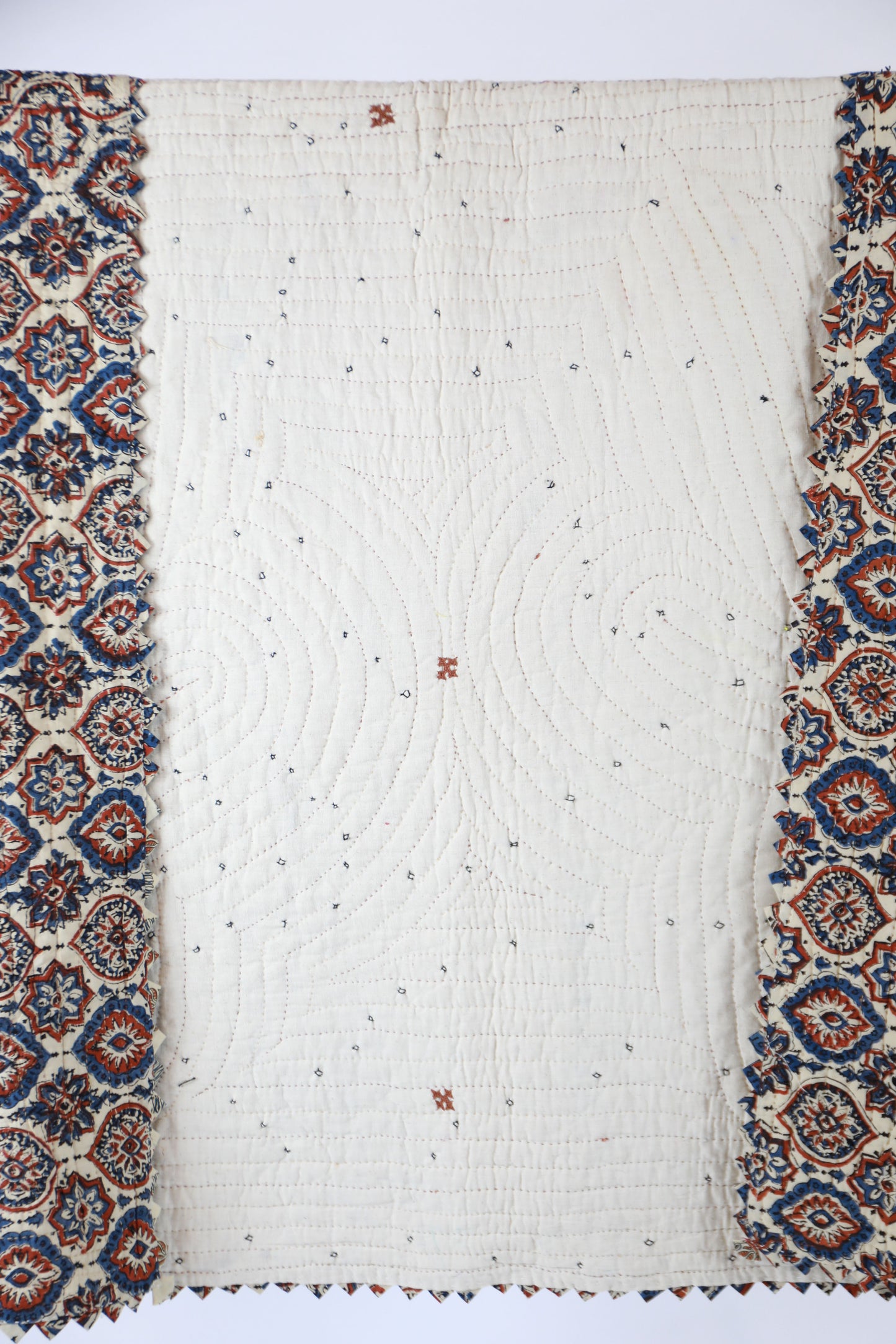 Natural Cream Kala Cotton Rabari Embroidered Quilt
