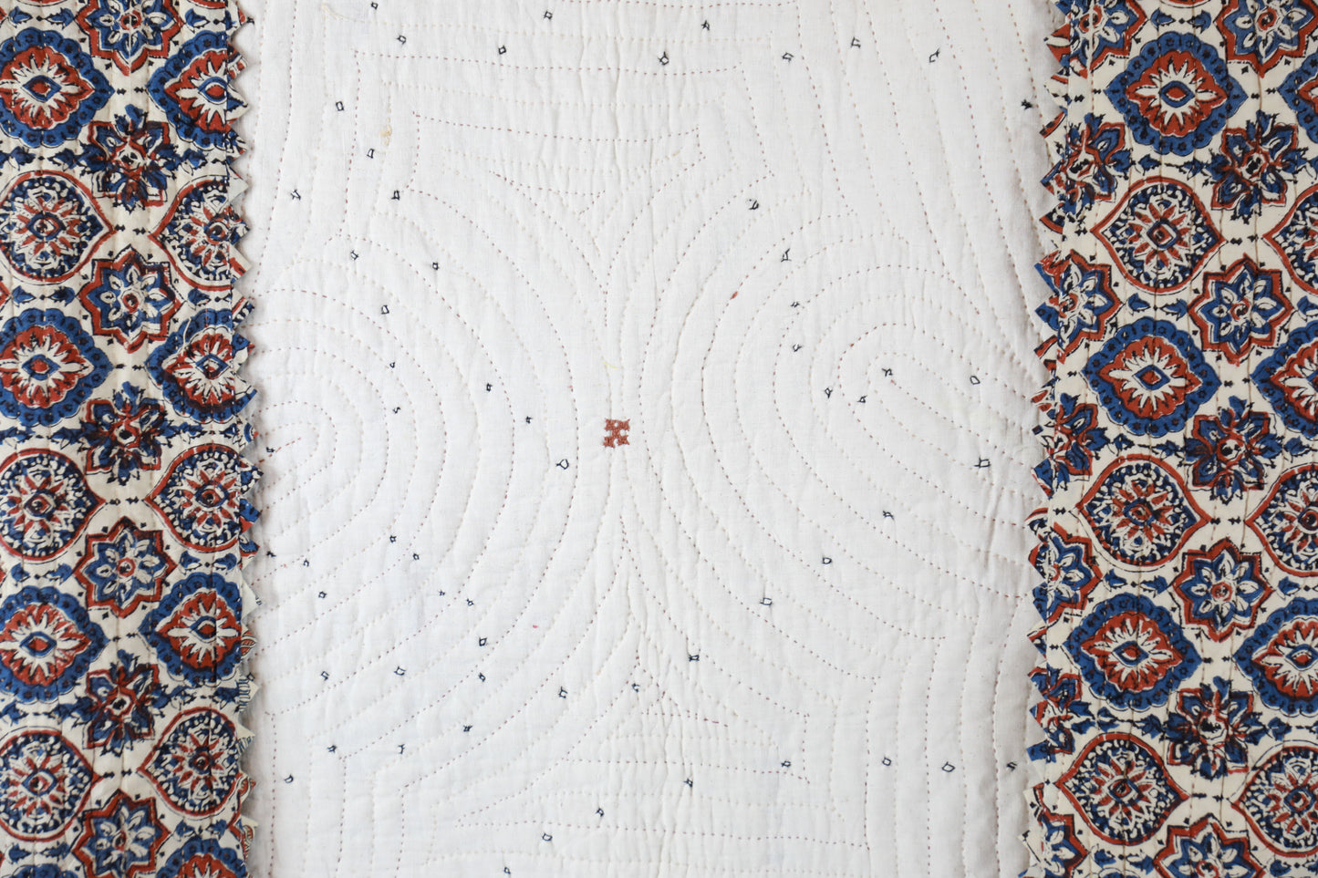 Natural Cream Kala Cotton Rabari Embroidered Quilt