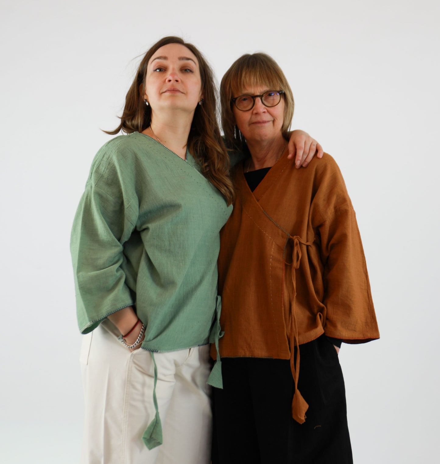 Kala Cotton Wrap Top Sage Green