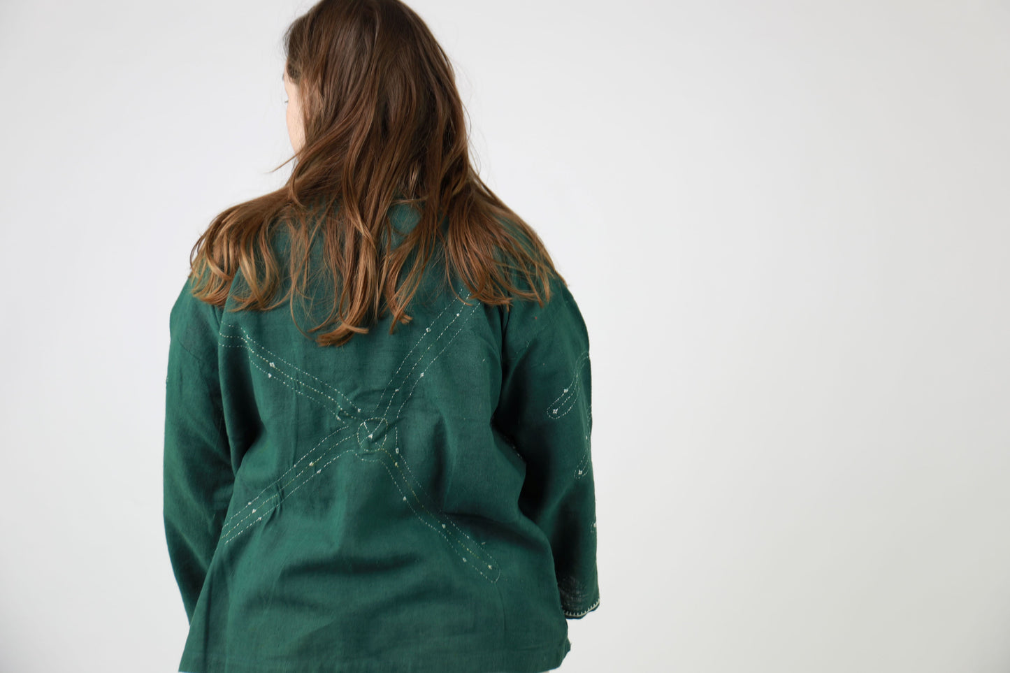 Hand Embroidered Jacket Emerald Green