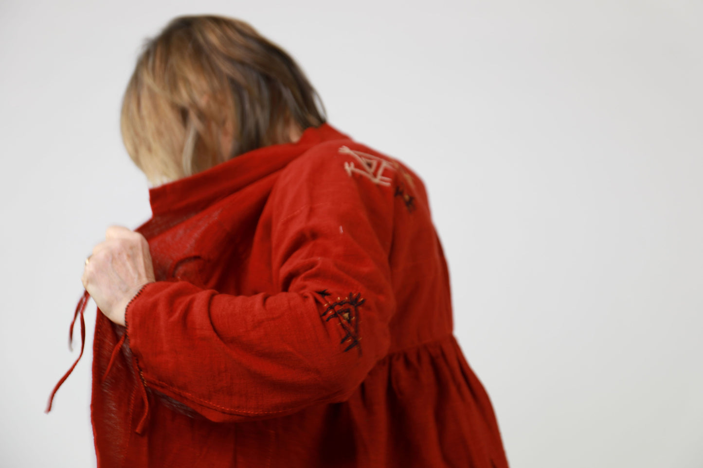 Red Handmade Khediya Jacket Rabari