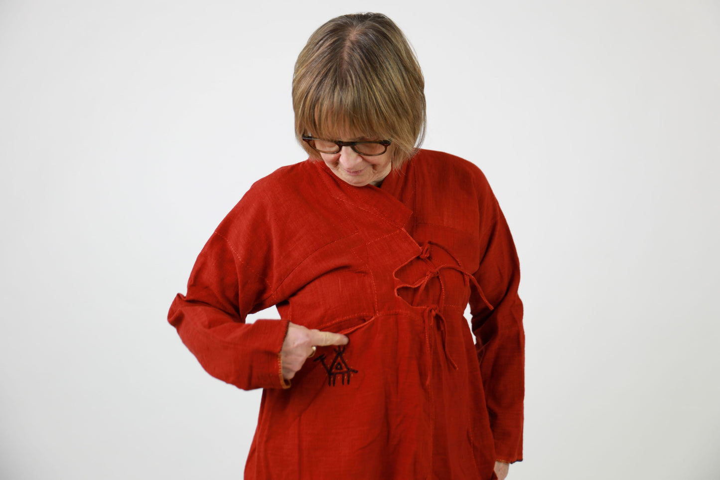 Red Handmade Khediya Jacket Rabari