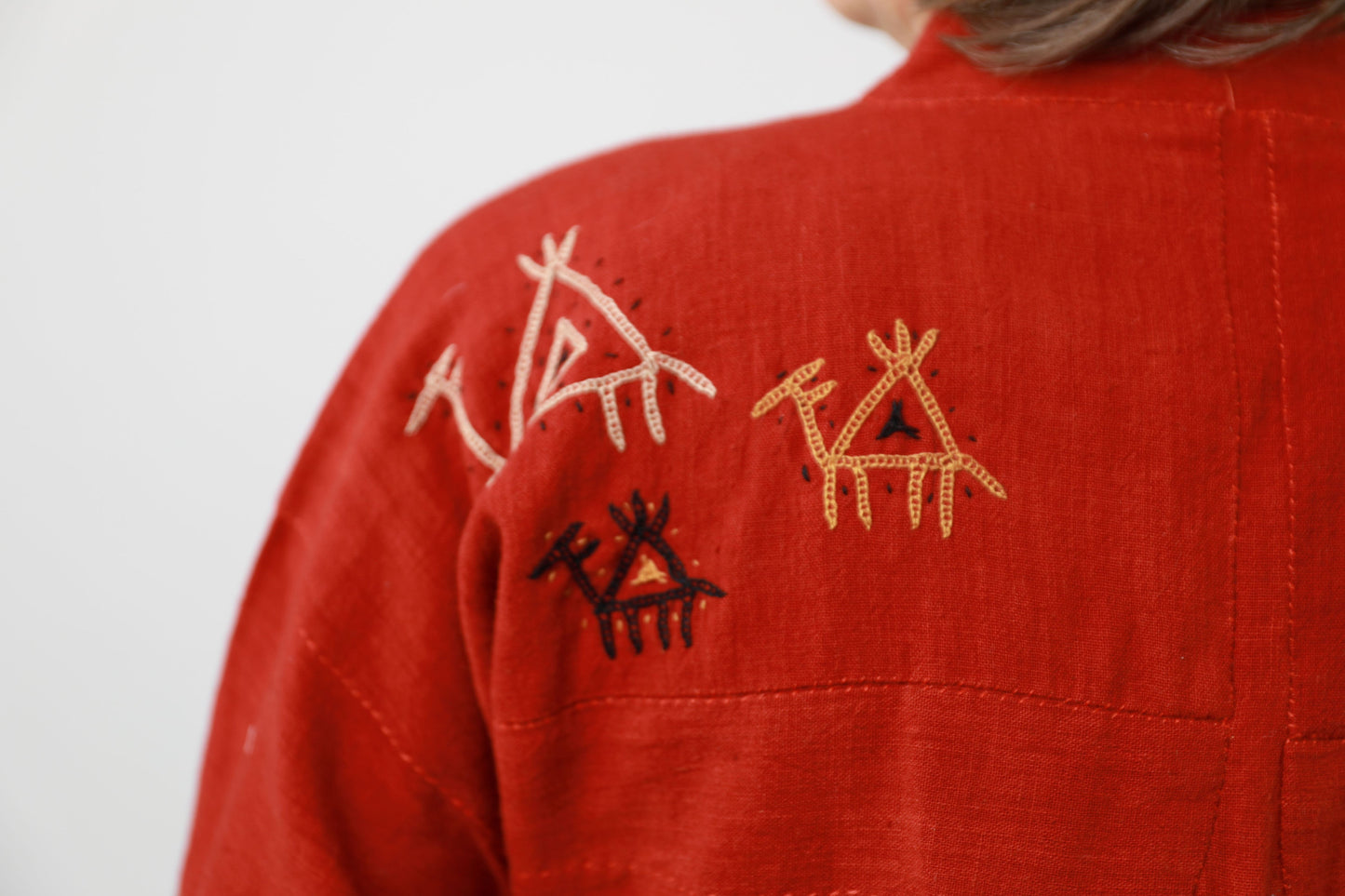 Red Handmade Khediya Jacket Rabari