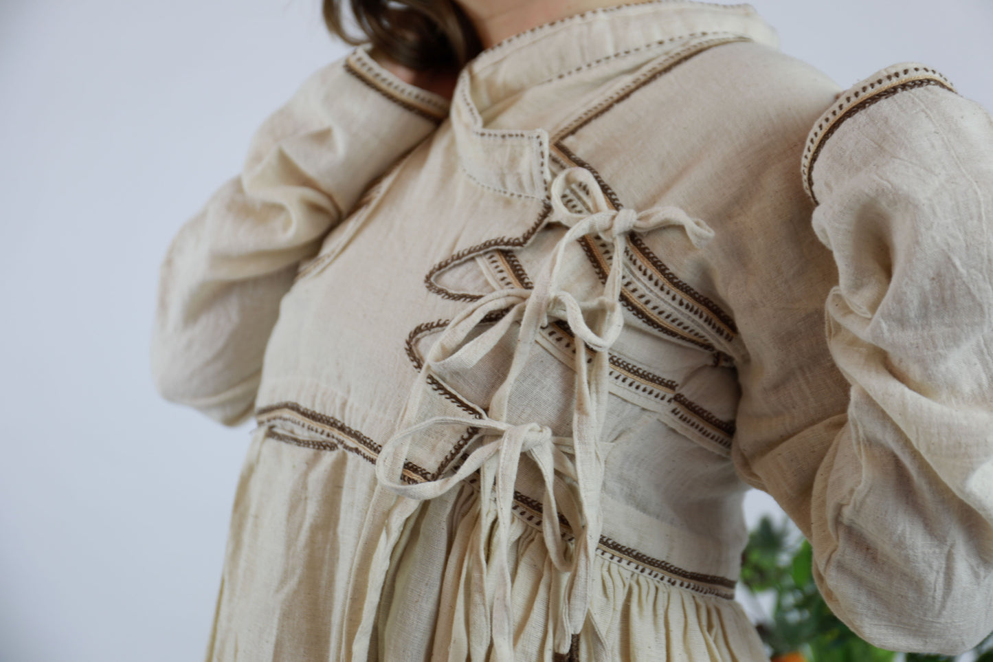 Cream Cotton Embroidered Khediya Dress – Dhebariya Rabari
