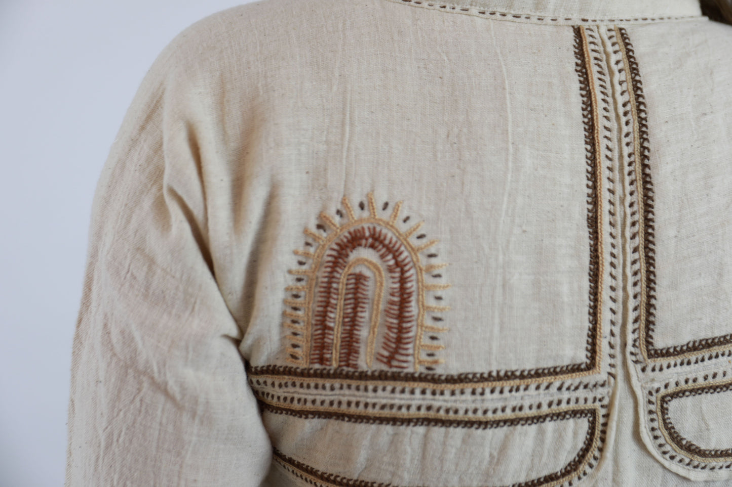 Cream Cotton Embroidered Khediya Dress – Dhebariya Rabari