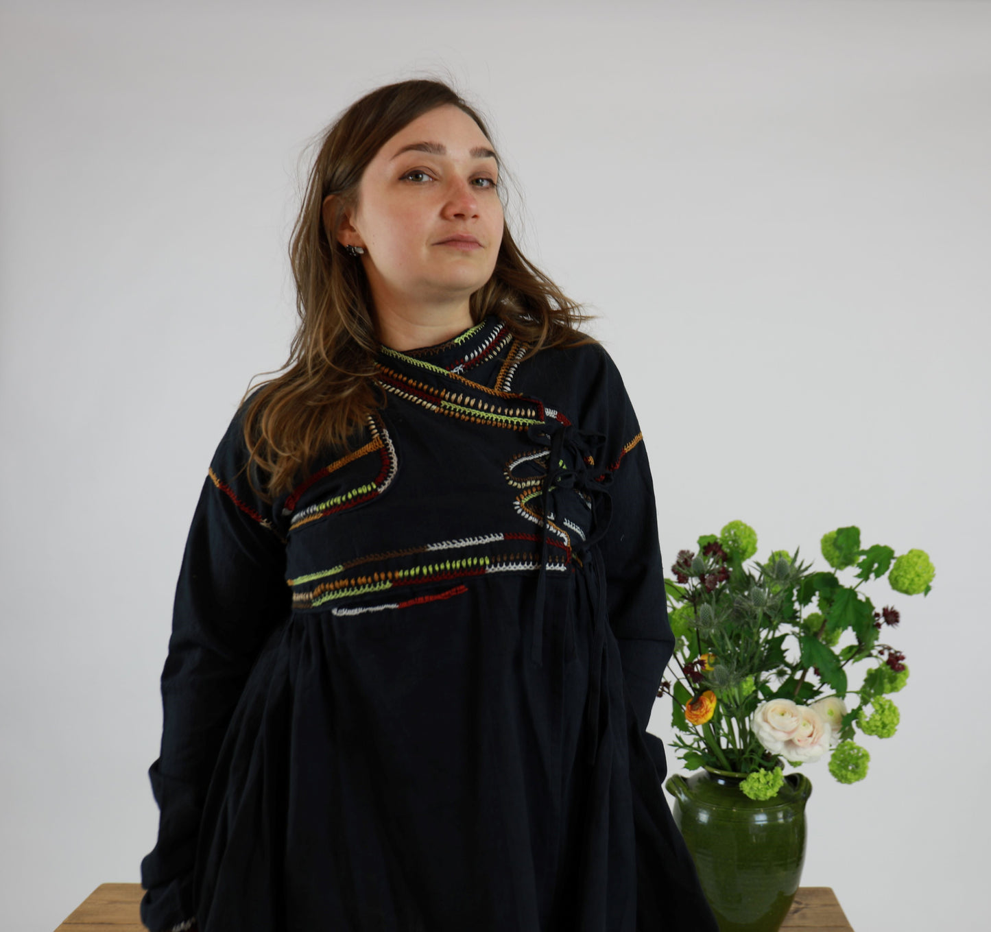 Deep Indigo Hand Embroidered Kediya Jacket
