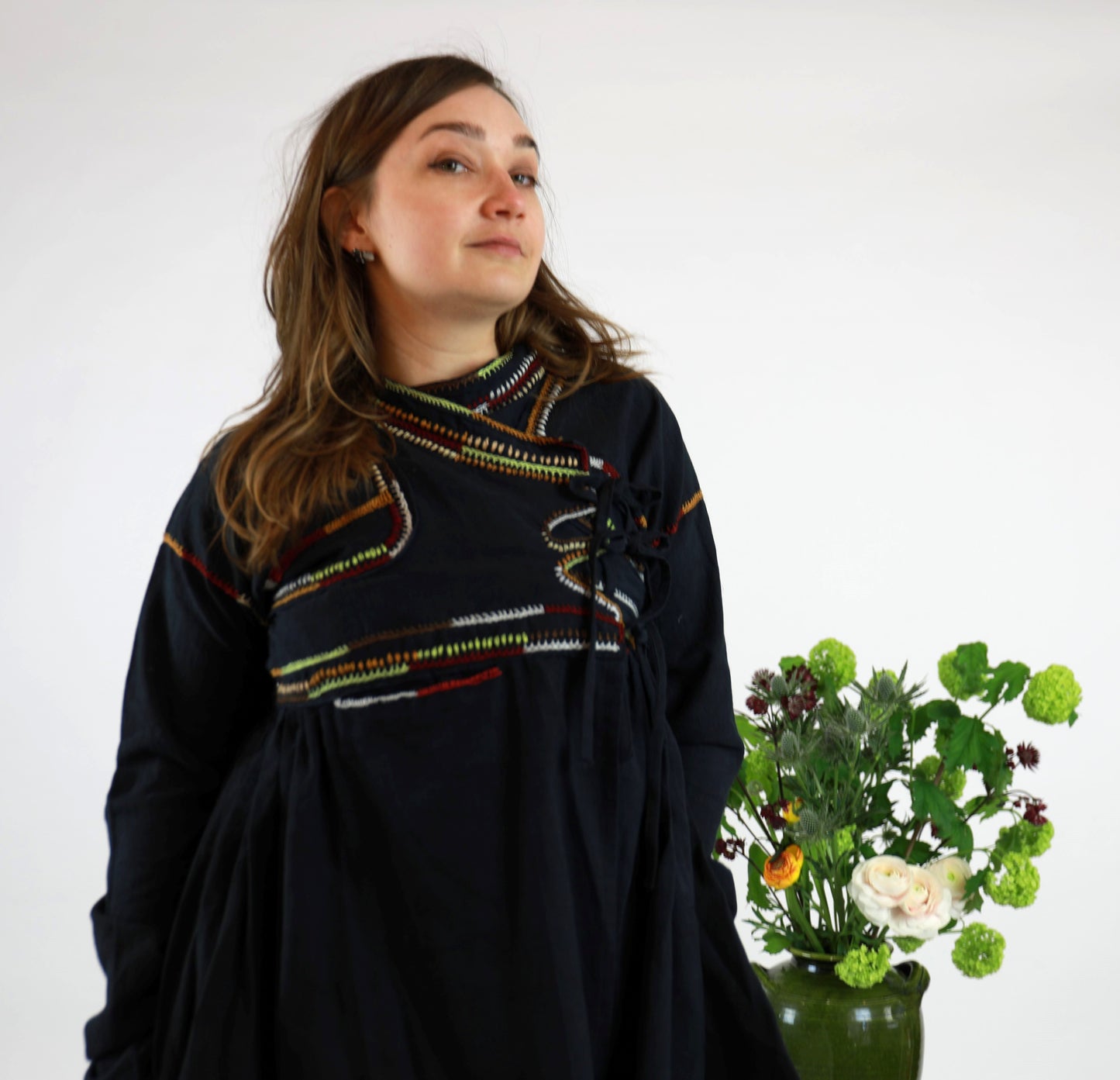 Deep Indigo Hand Embroidered Kediya Jacket