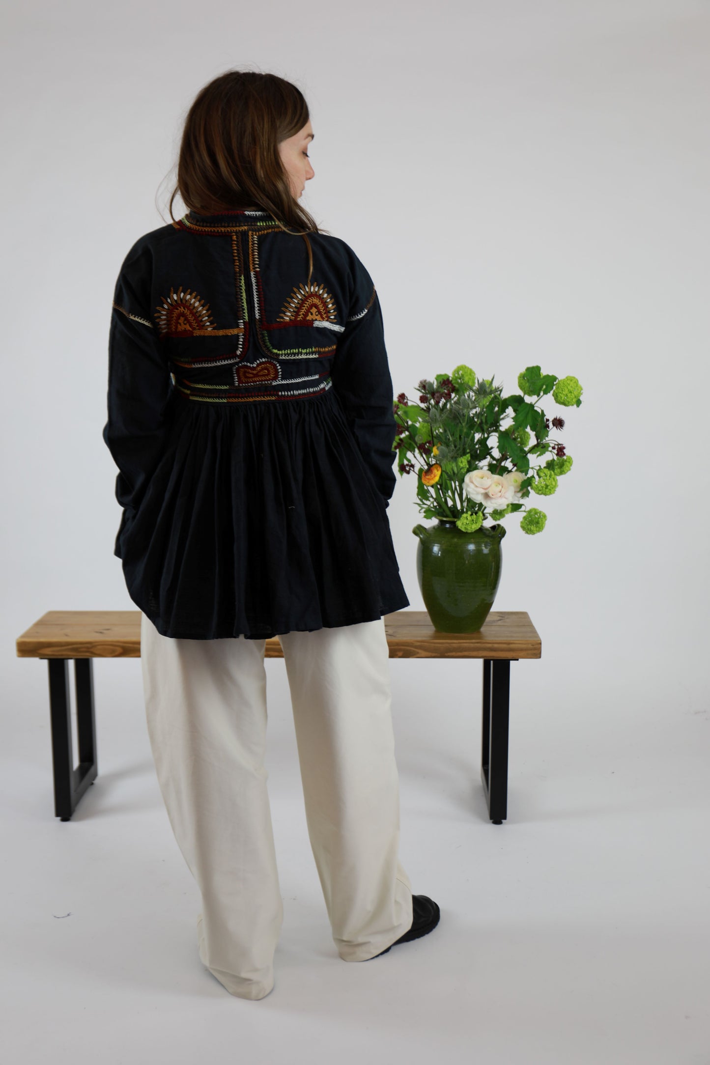 Deep Indigo Hand Embroidered Kediya Jacket