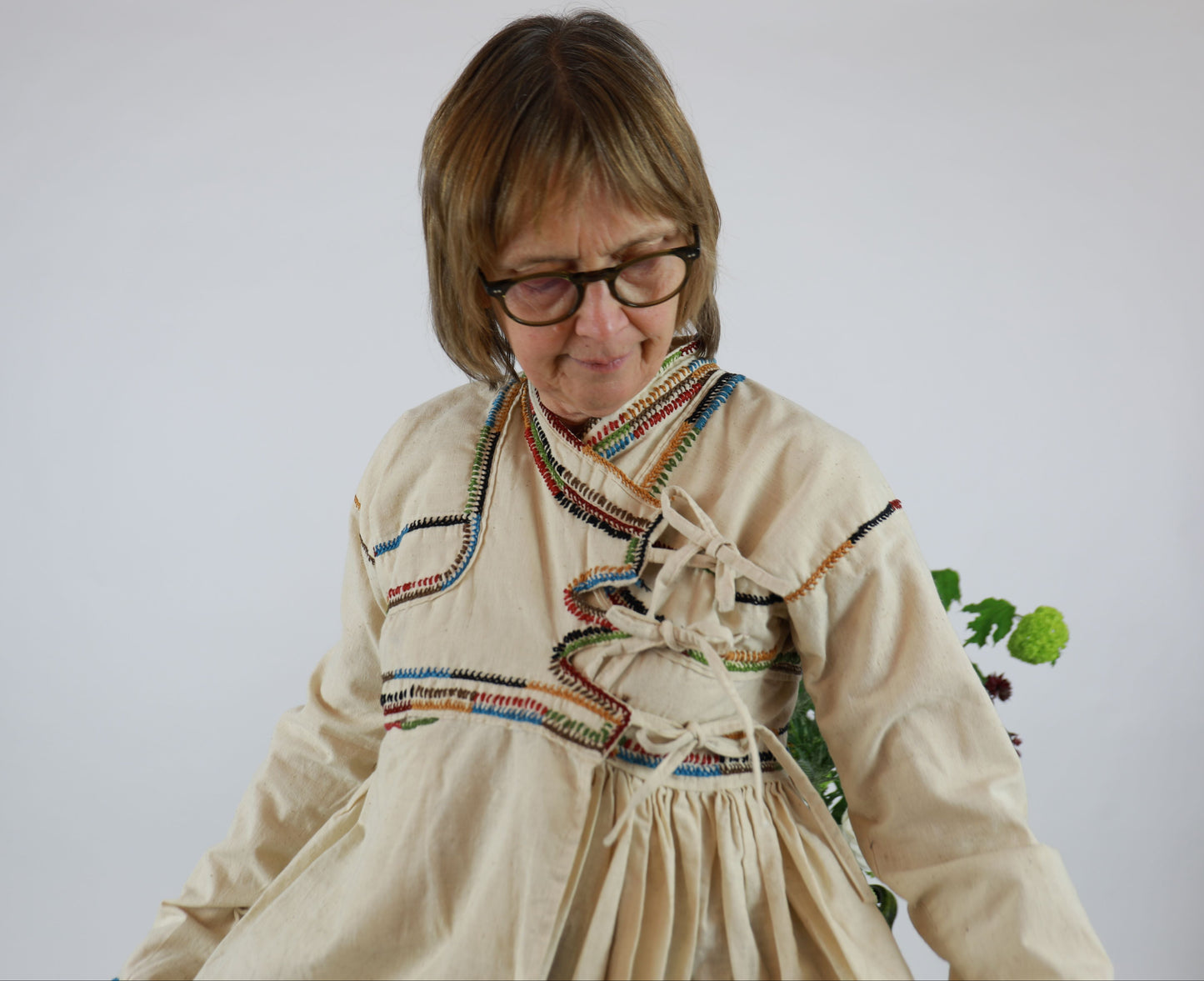 Natural Cream Hand Embroidered Kediya Jacket