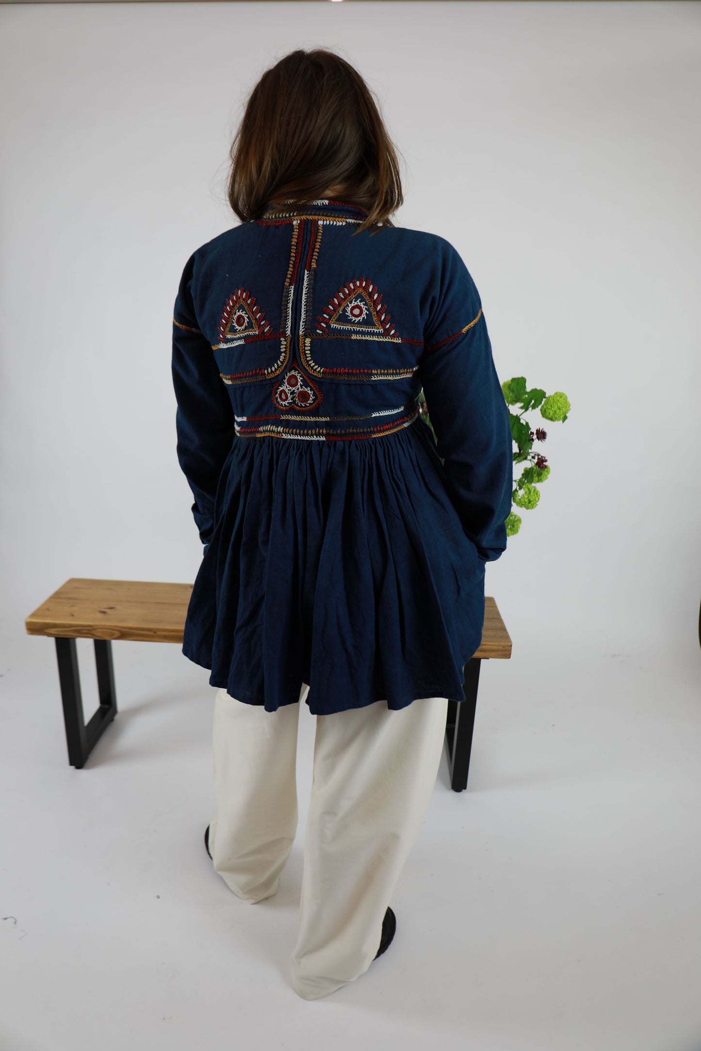 Blue Hand Embroidered Kediya Jacket