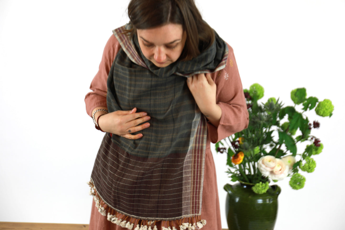 Iron and Purple Natural Dye Shamji Siju Woven Scarf