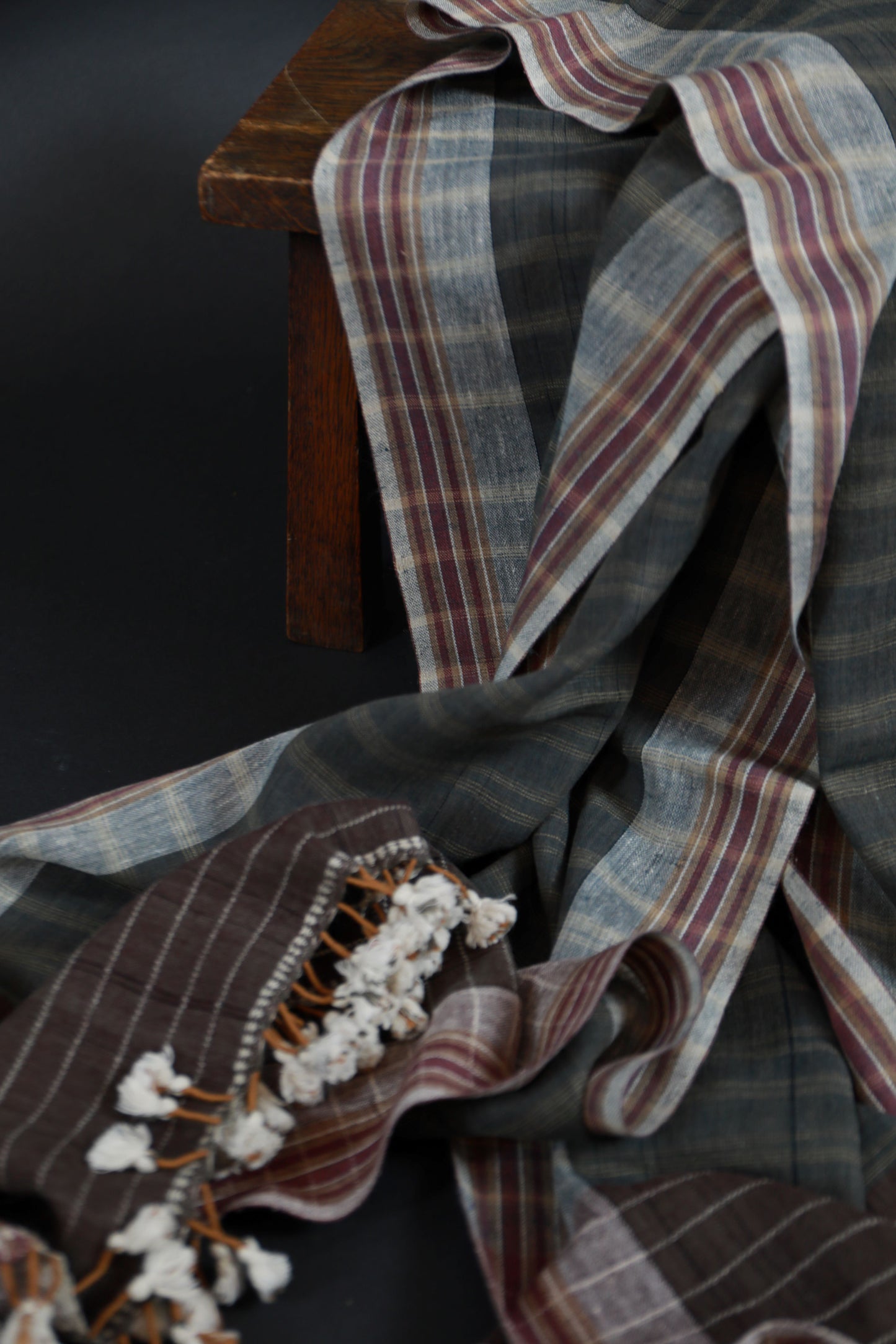 Iron and Purple Natural Dye Shamji Siju Woven Scarf