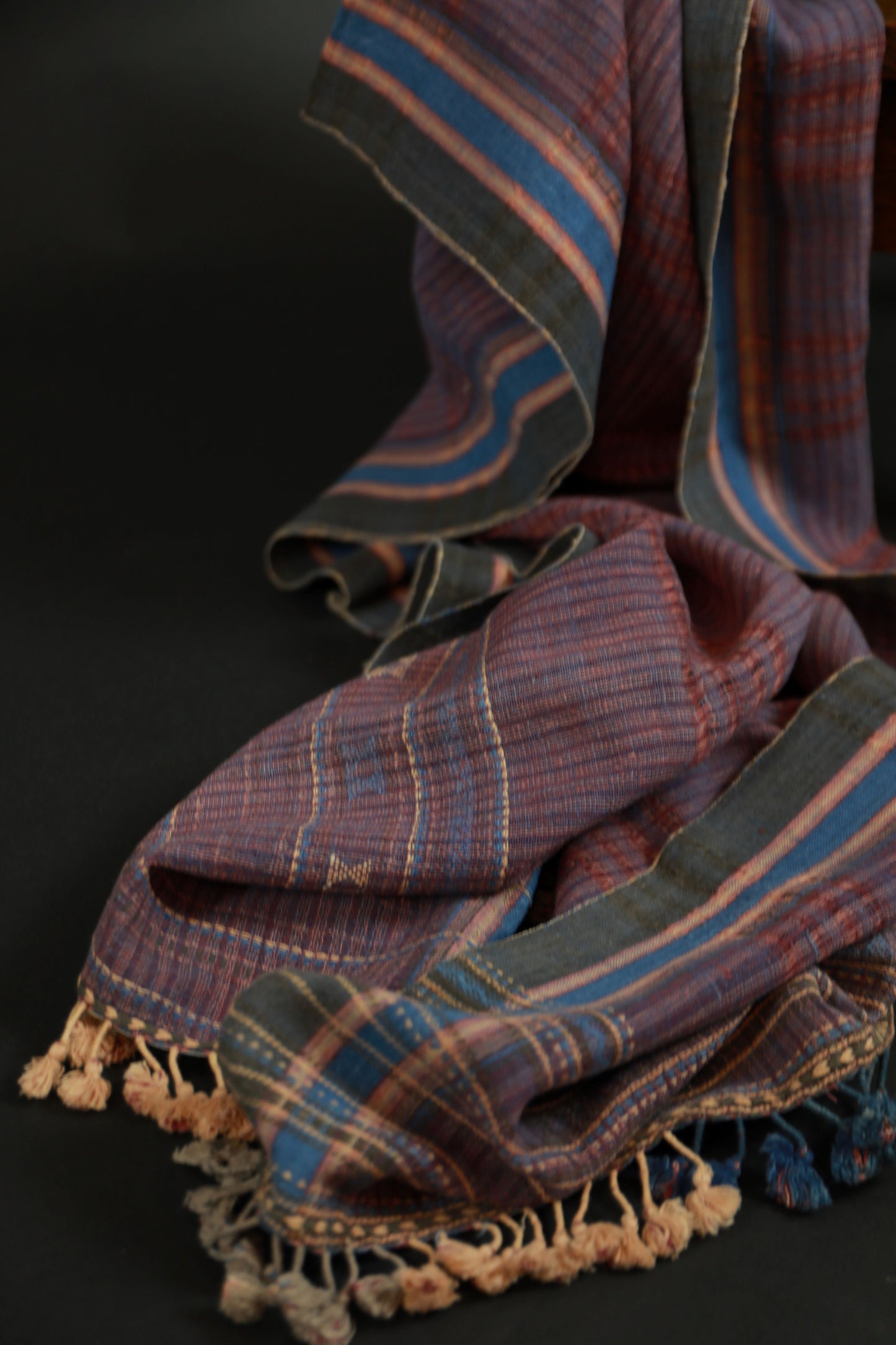 Pink and Iron Natural Dye Shamji Siju Woven Scarf