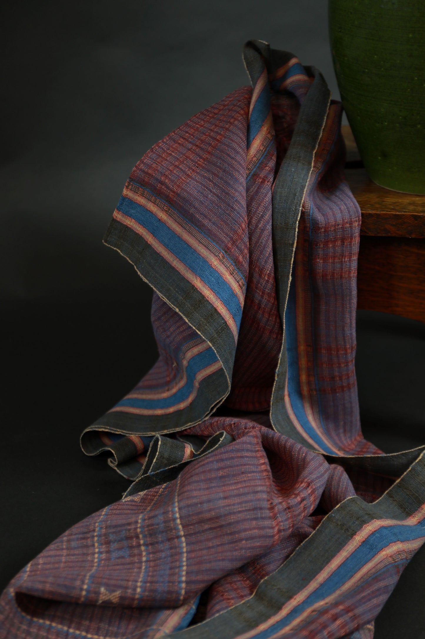 Pink and Iron Natural Dye Shamji Siju Woven Scarf