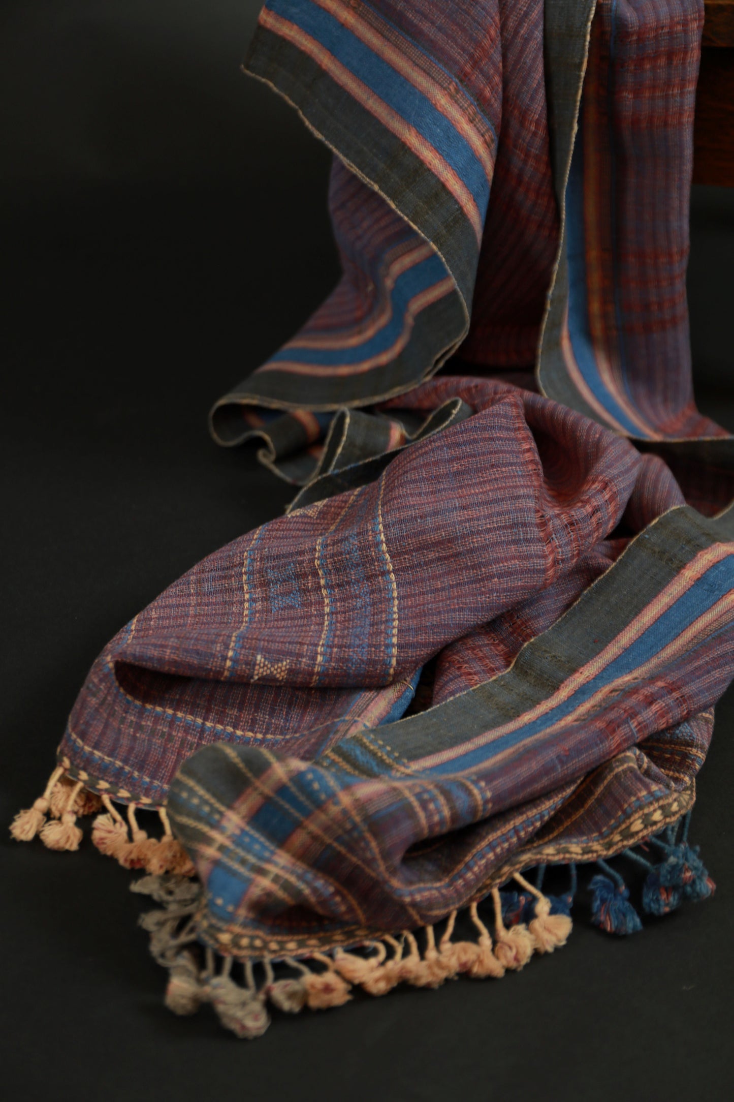 Pink and Iron Natural Dye Shamji Siju Woven Scarf