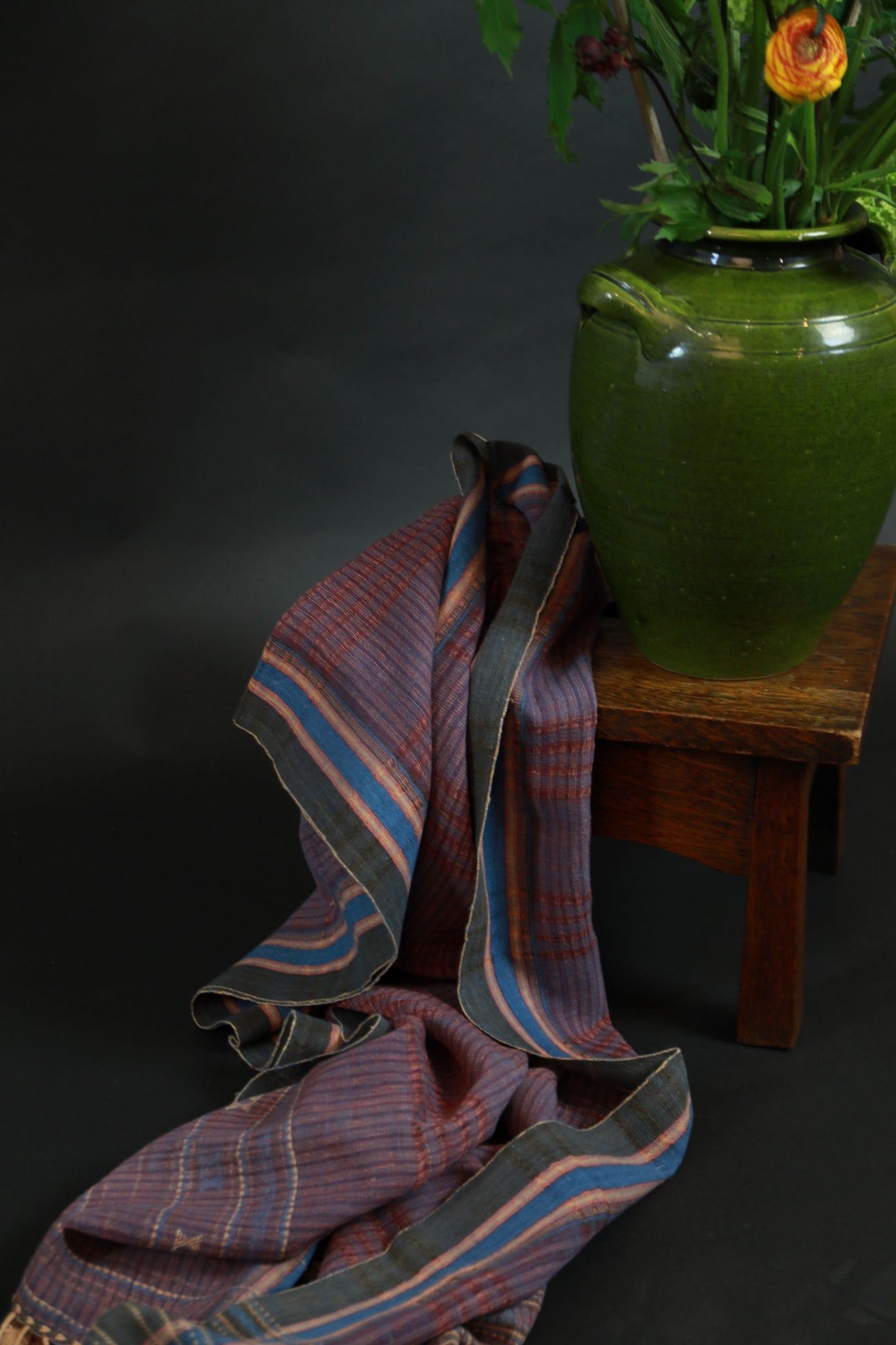 Pink and Iron Natural Dye Shamji Siju Woven Scarf