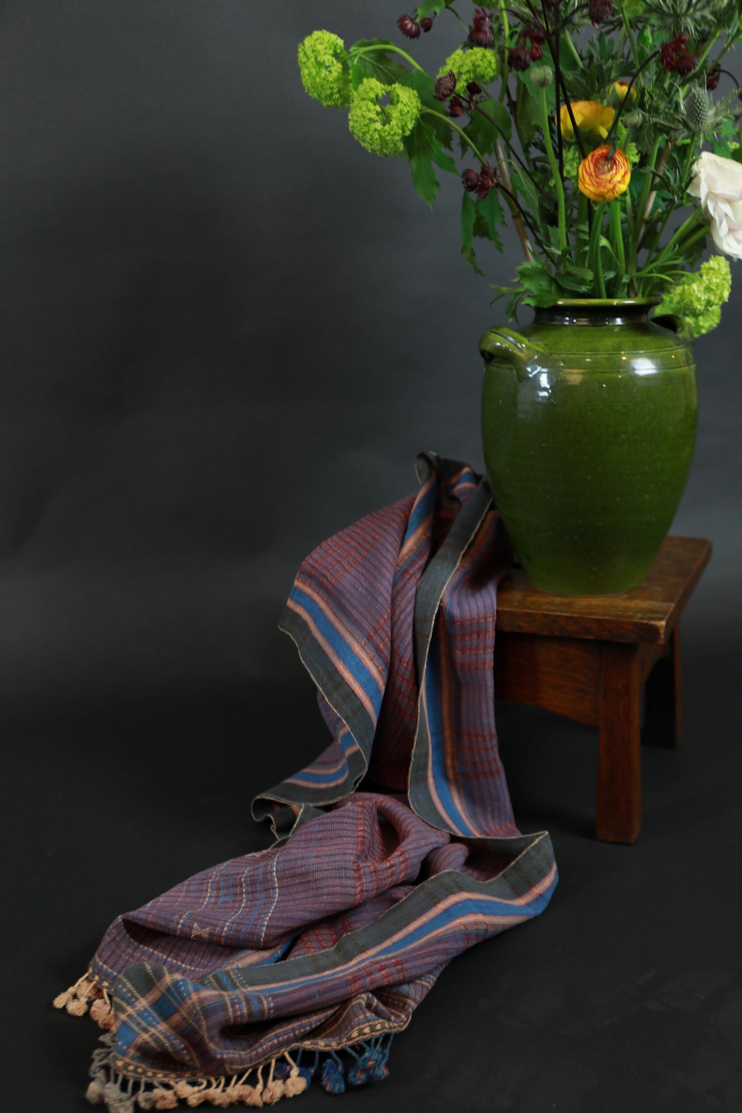 Pink and Iron Natural Dye Shamji Siju Woven Scarf