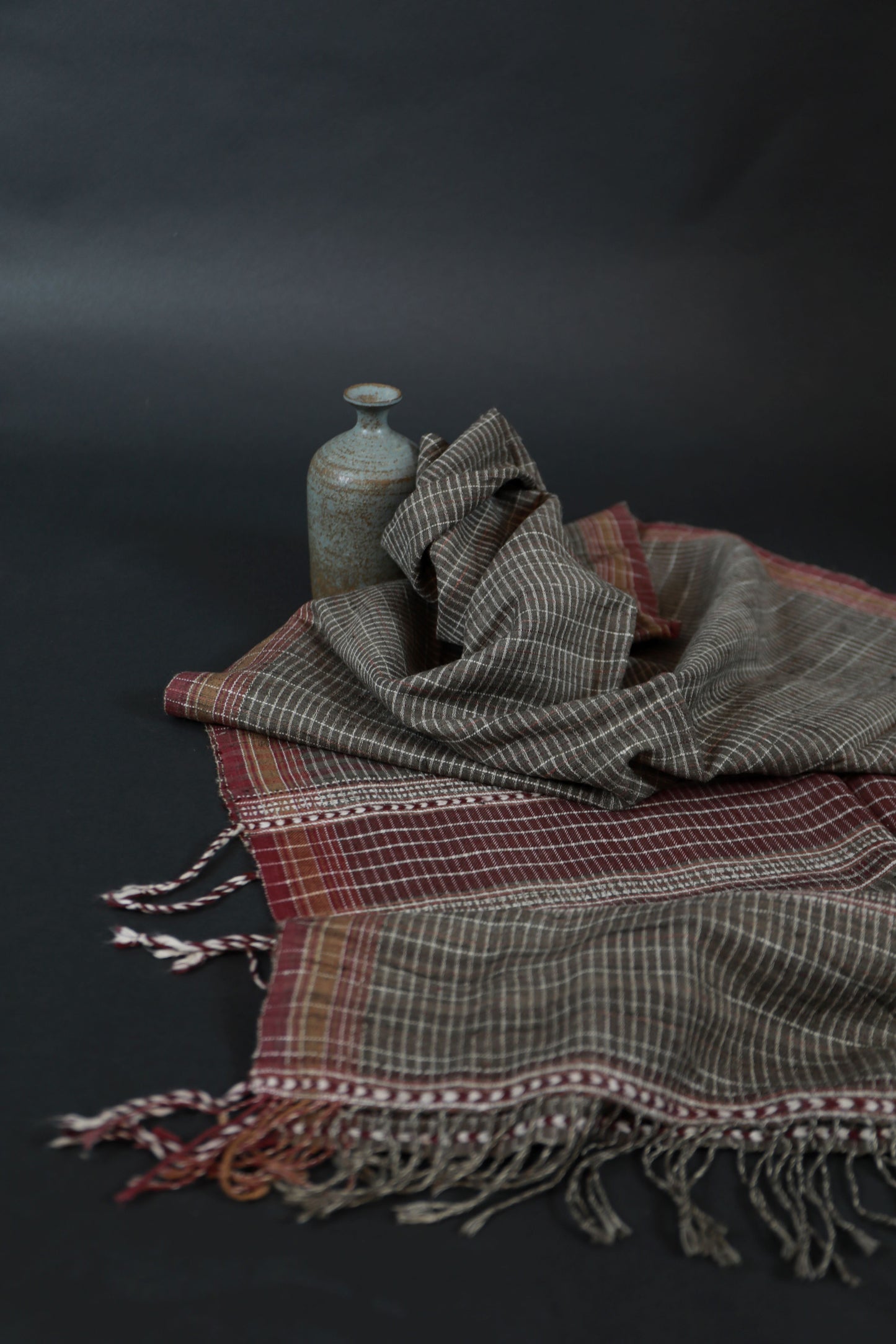 Iron and Pomegranate Natural Dye Shamji Siju Woven Scarf