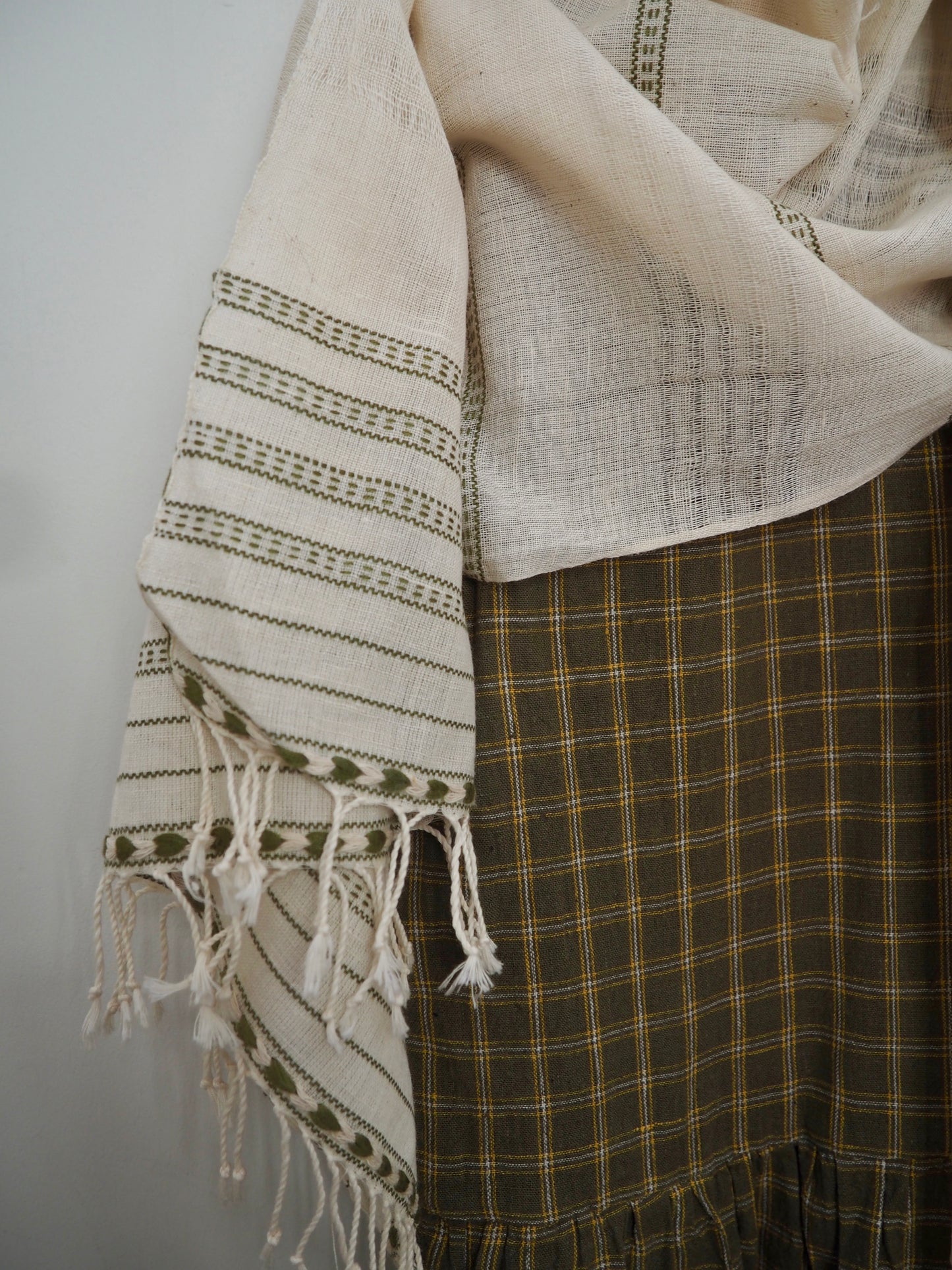 Cream Handspun Kala Cotton Scarf