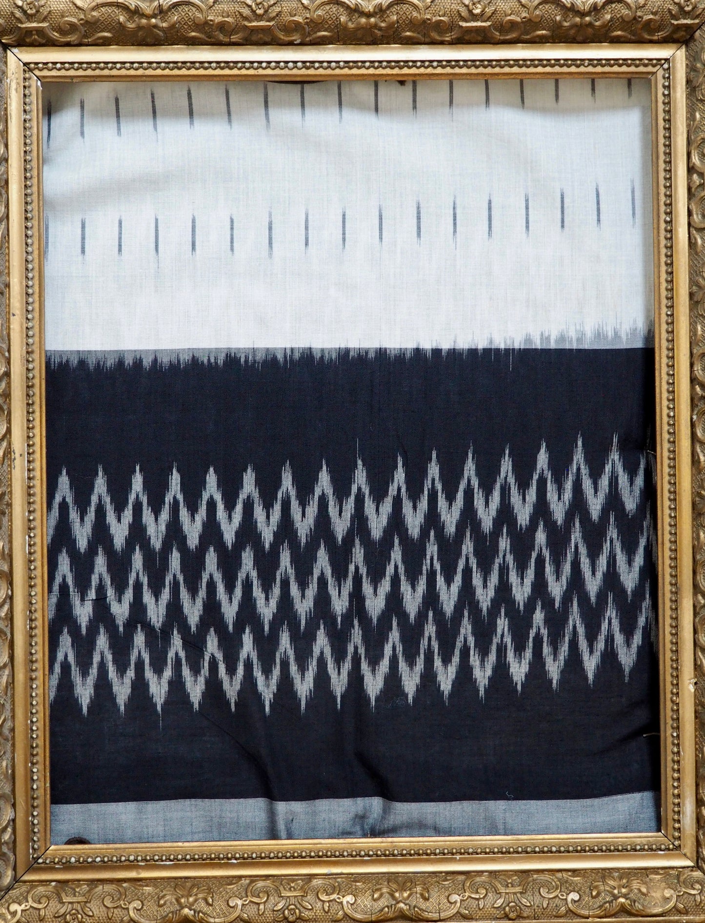 White & Black Ikat Scarf