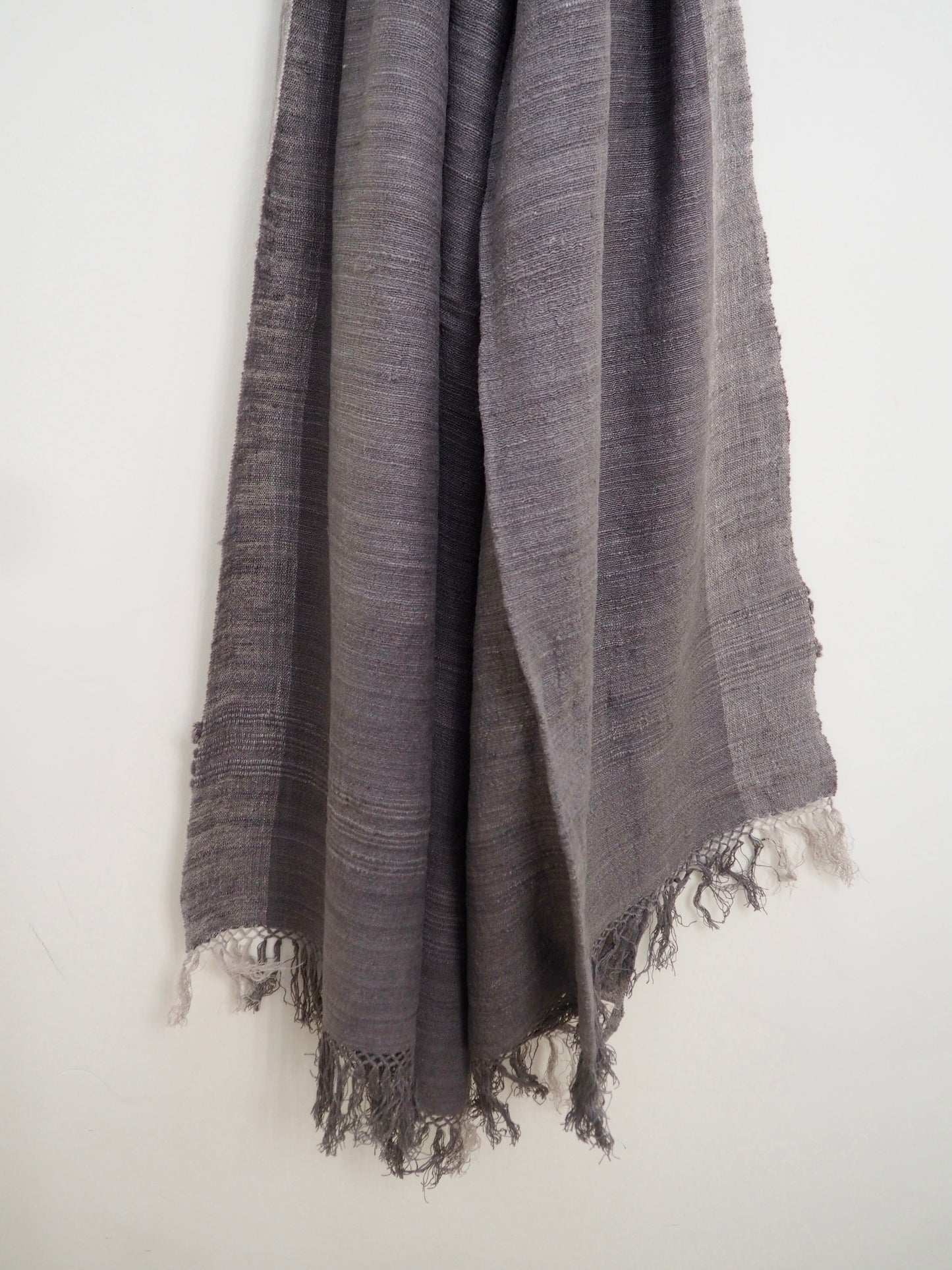 Eri Silk Scarf Charcoal Grey