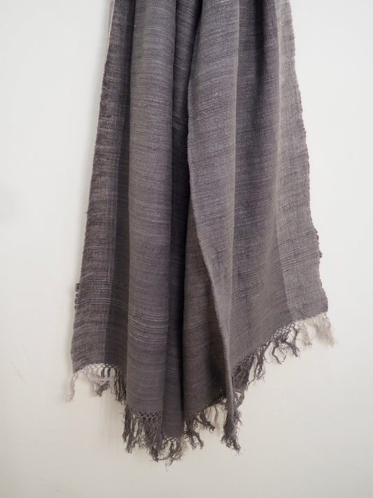 Eri Silk Scarf Charcoal Grey